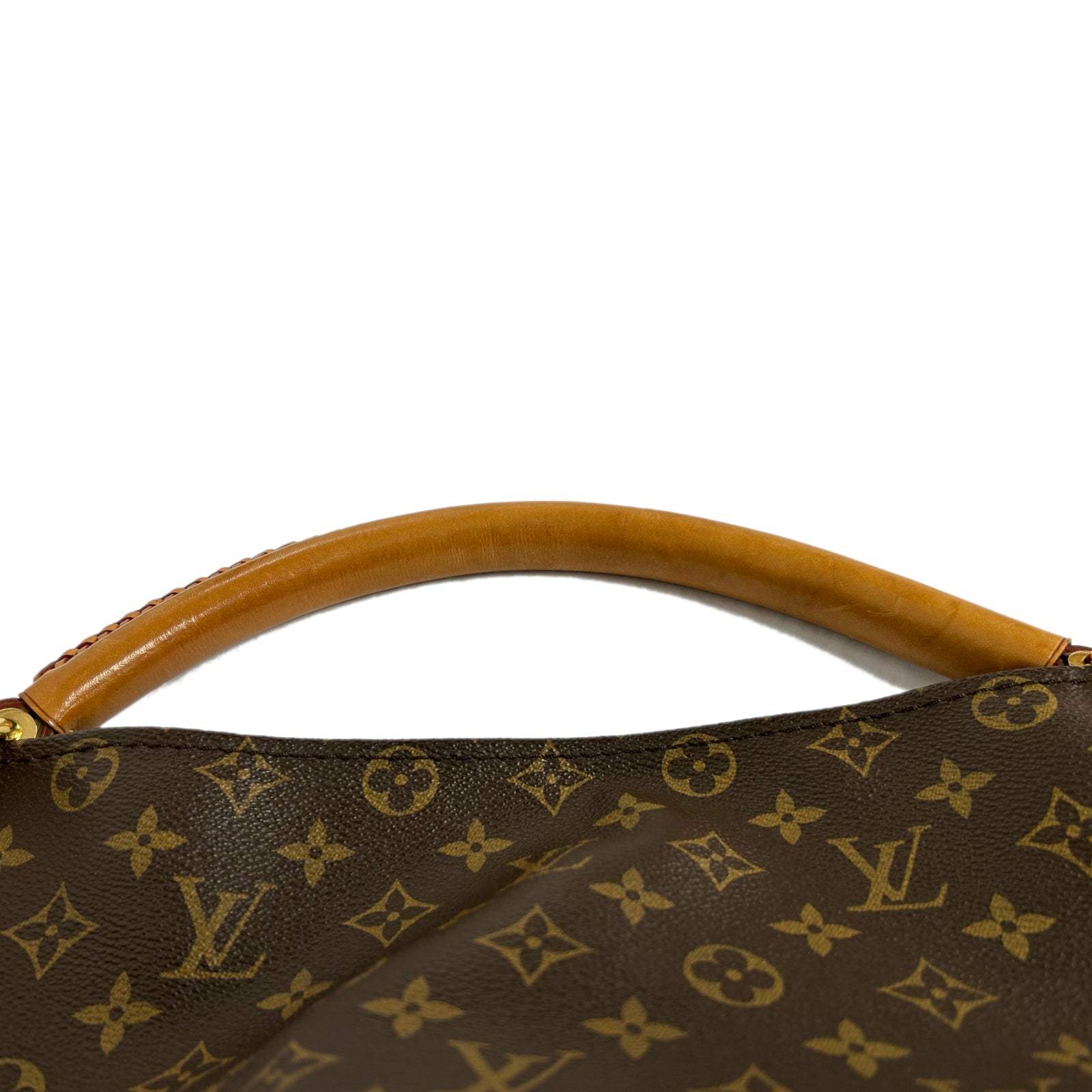LOUIS VUITTON Monogram Artsy MM金扣肩背袋棕色