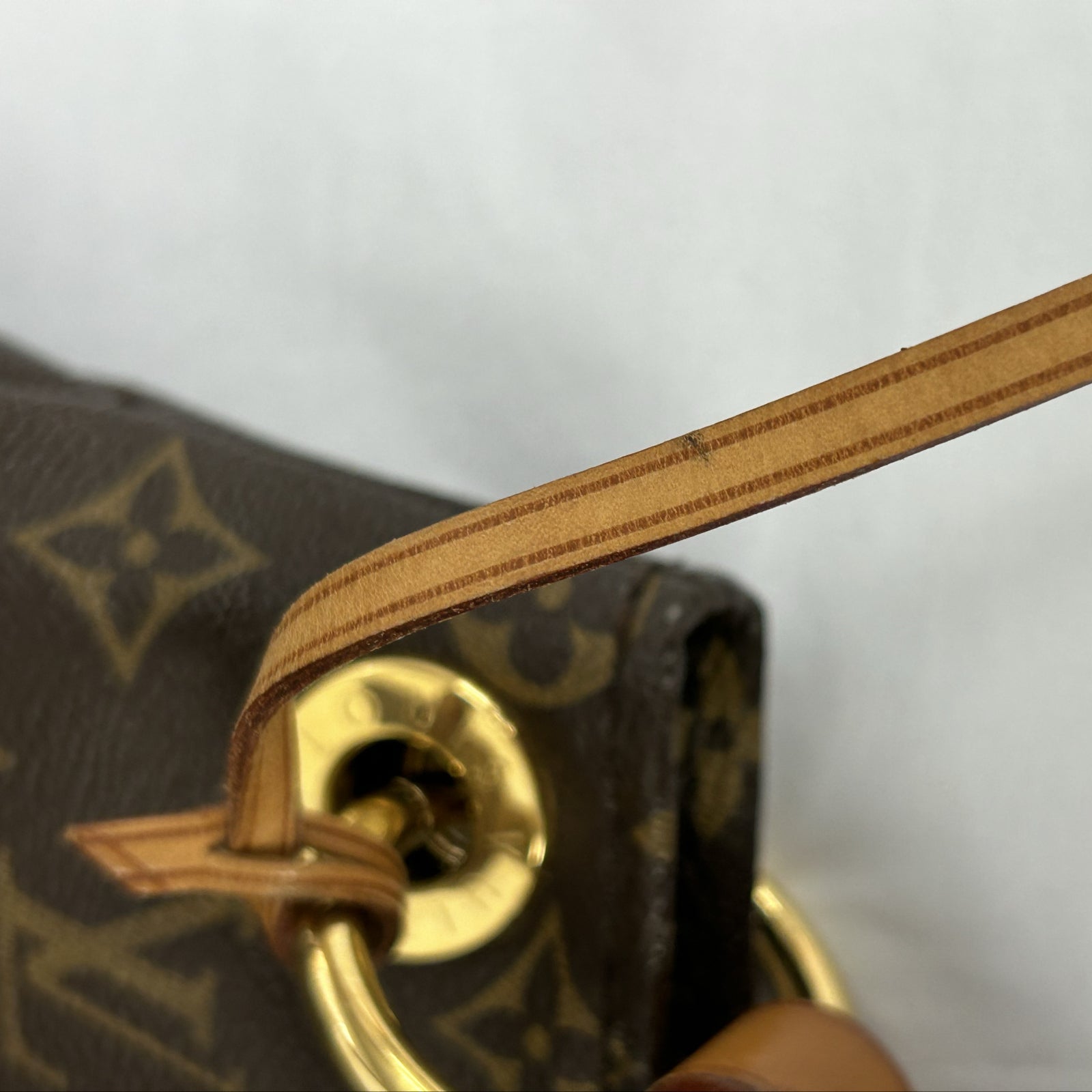 LOUIS VUITTON Monogram Artsy MM金扣肩背袋棕色