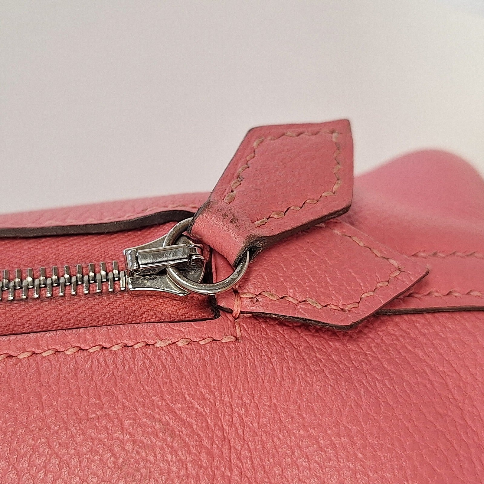 HERMES 【激減優惠】Chevre皮革Bolide 1923 Mini銀扣手挽肩背兩用袋Rose Azalea