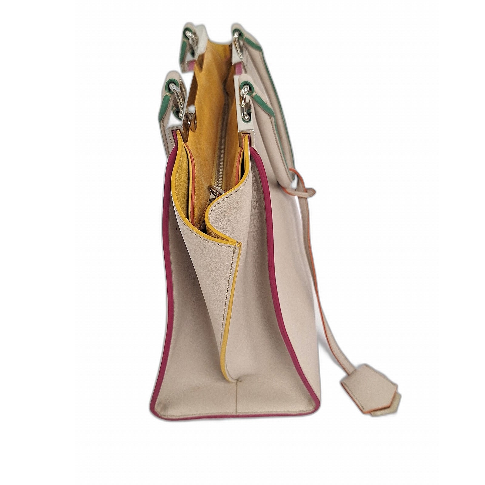 FENDI SHW Handbag 8BH279 Calfskin Leather Grey