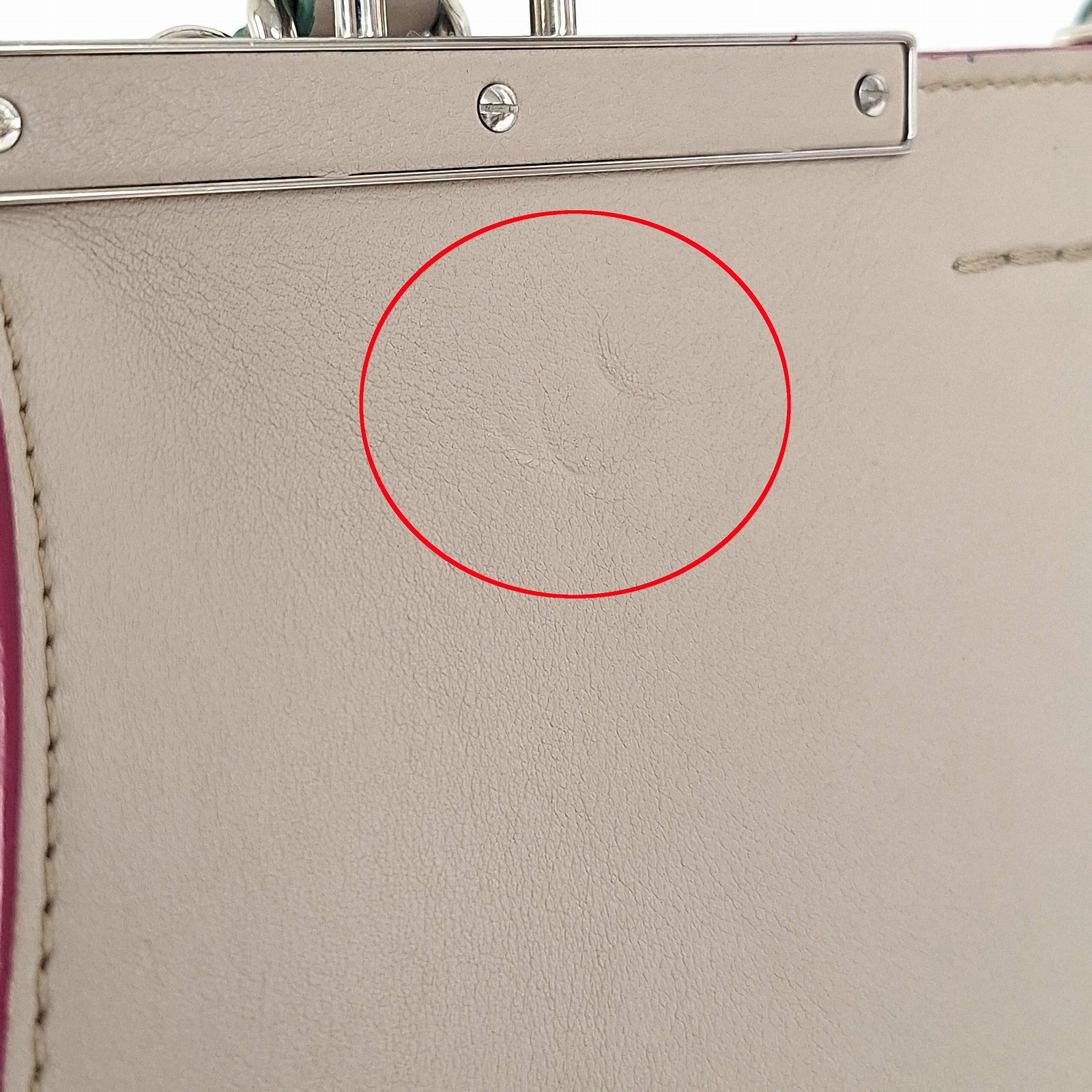 FENDI SHW Handbag 8BH279 Calfskin Leather Grey