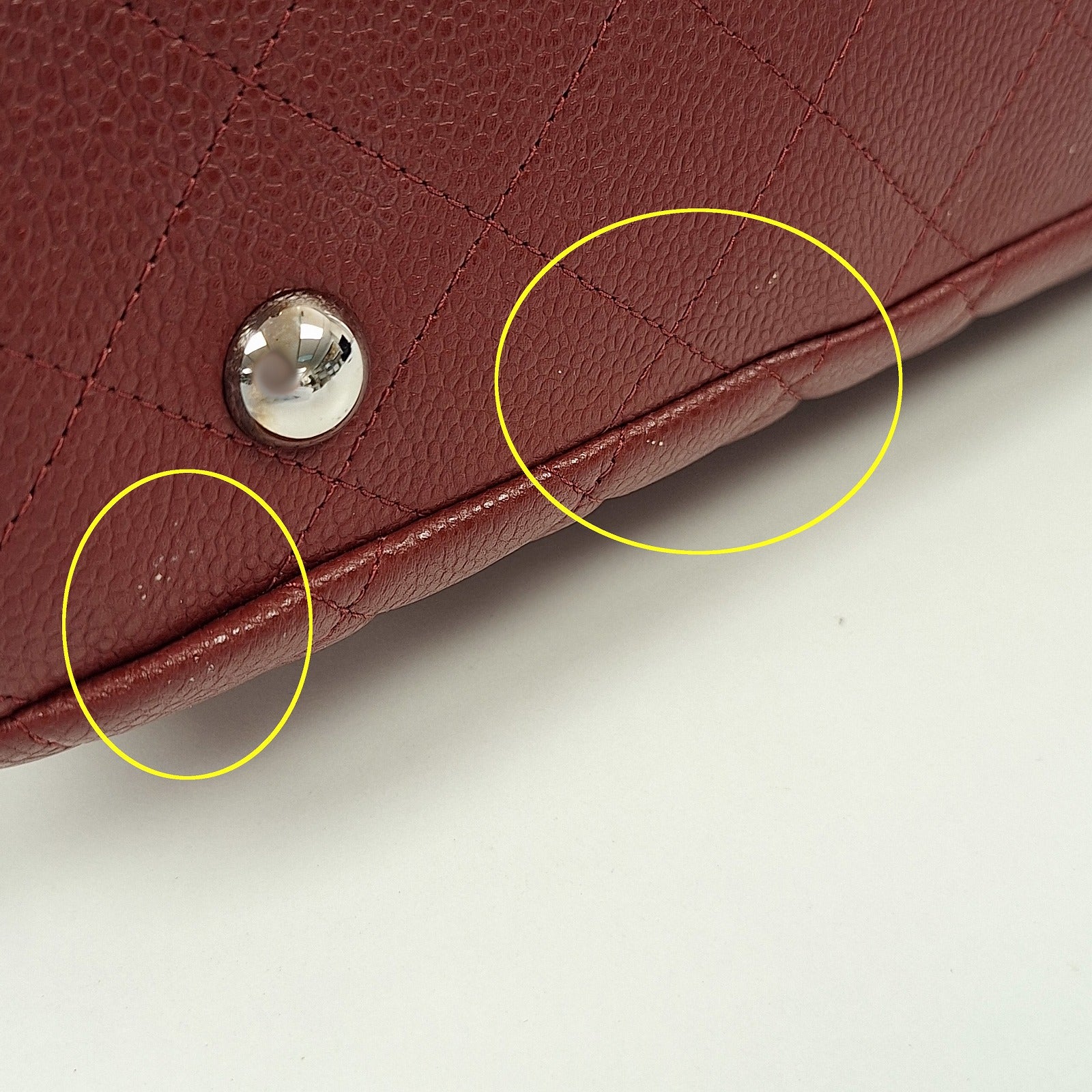 CHANEL 牛皮皮革Chain Shoulder Tote銀扣鏈帶肩背袋/手挽袋