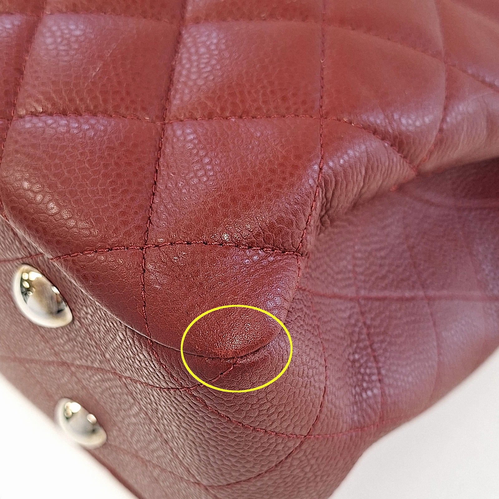 CHANEL 牛皮皮革Chain Shoulder Tote銀扣鏈帶肩背袋/手挽袋