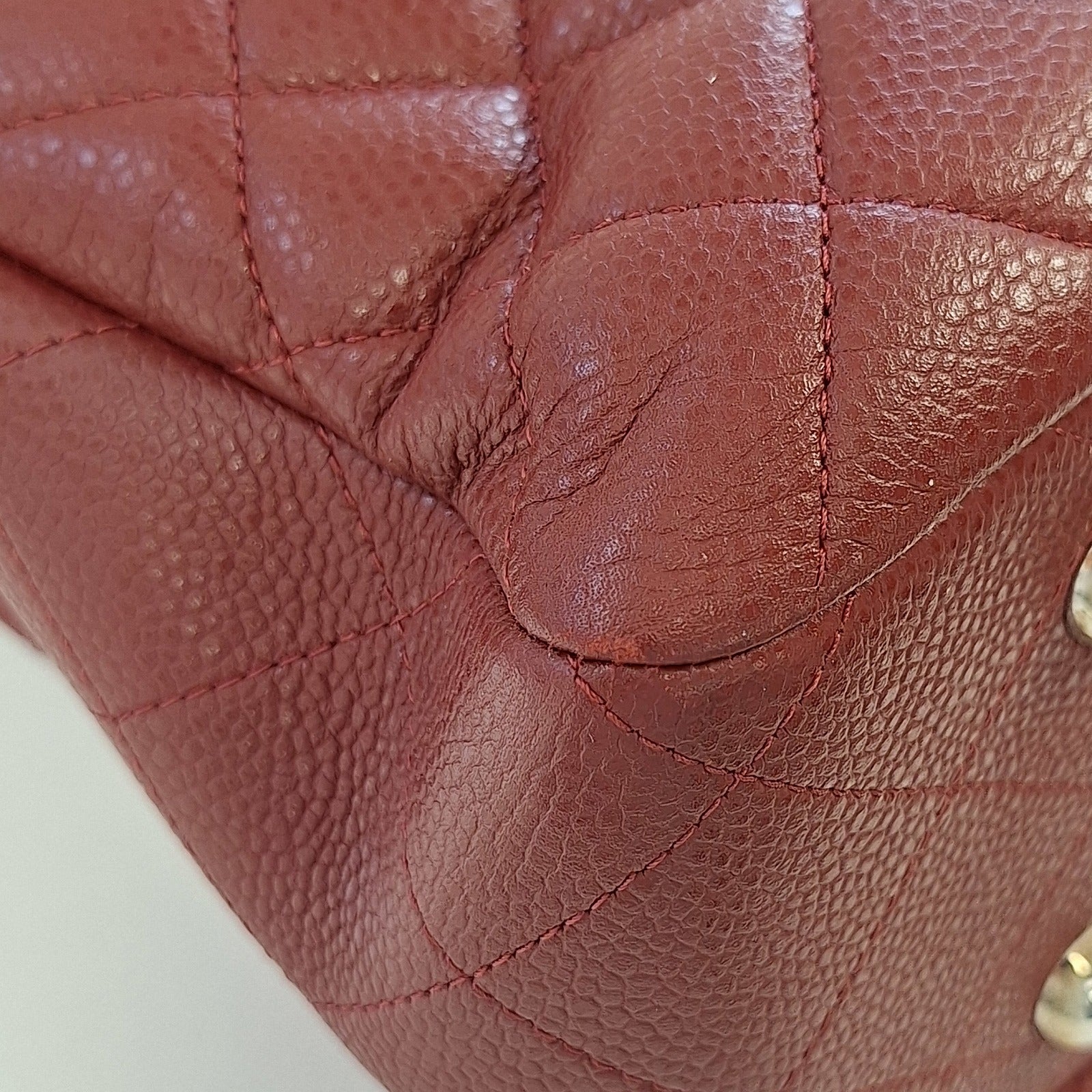 CHANEL 牛皮皮革Chain Shoulder Tote銀扣鏈帶肩背袋/手挽袋