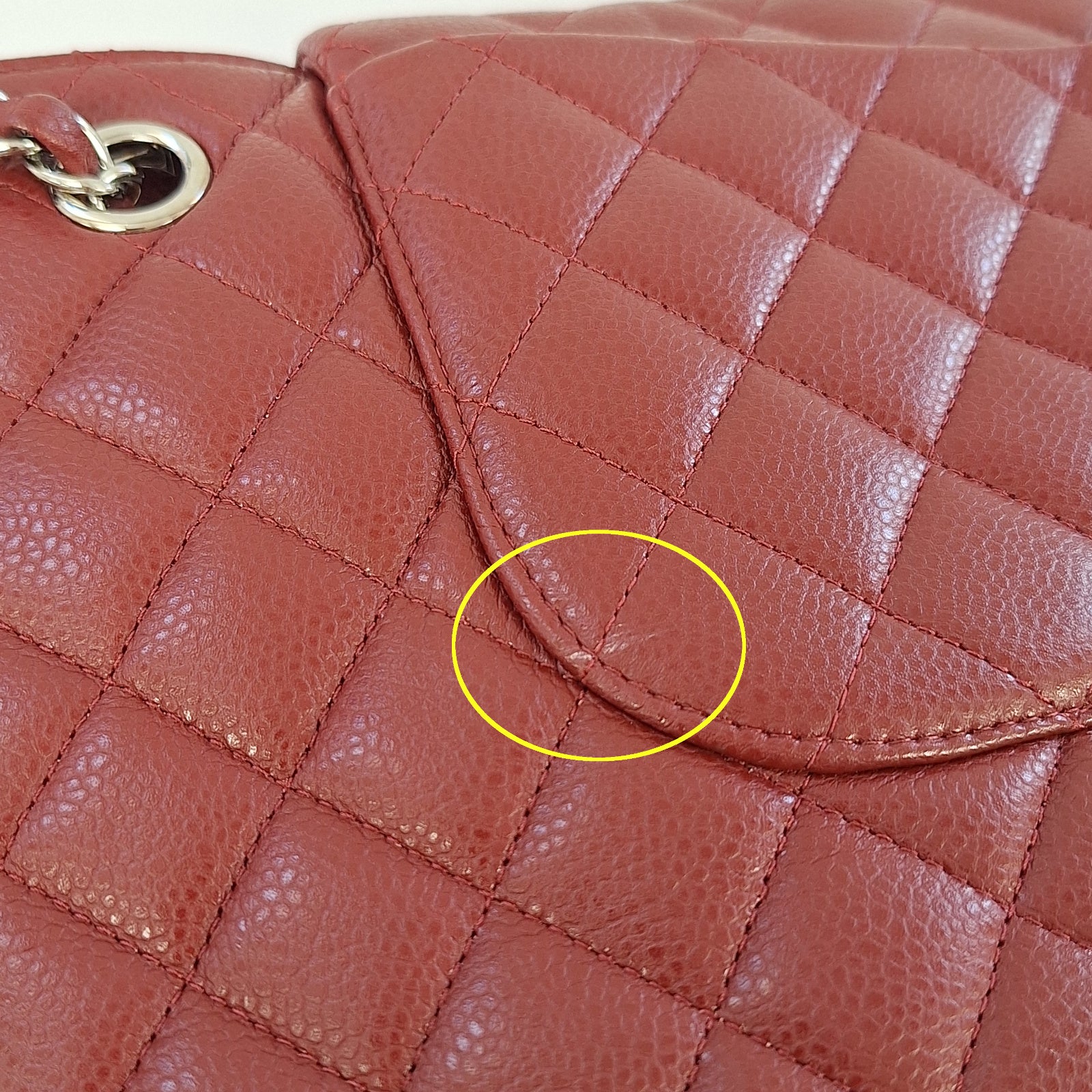 CHANEL 牛皮皮革Chain Shoulder Tote銀扣鏈帶肩背袋/手挽袋