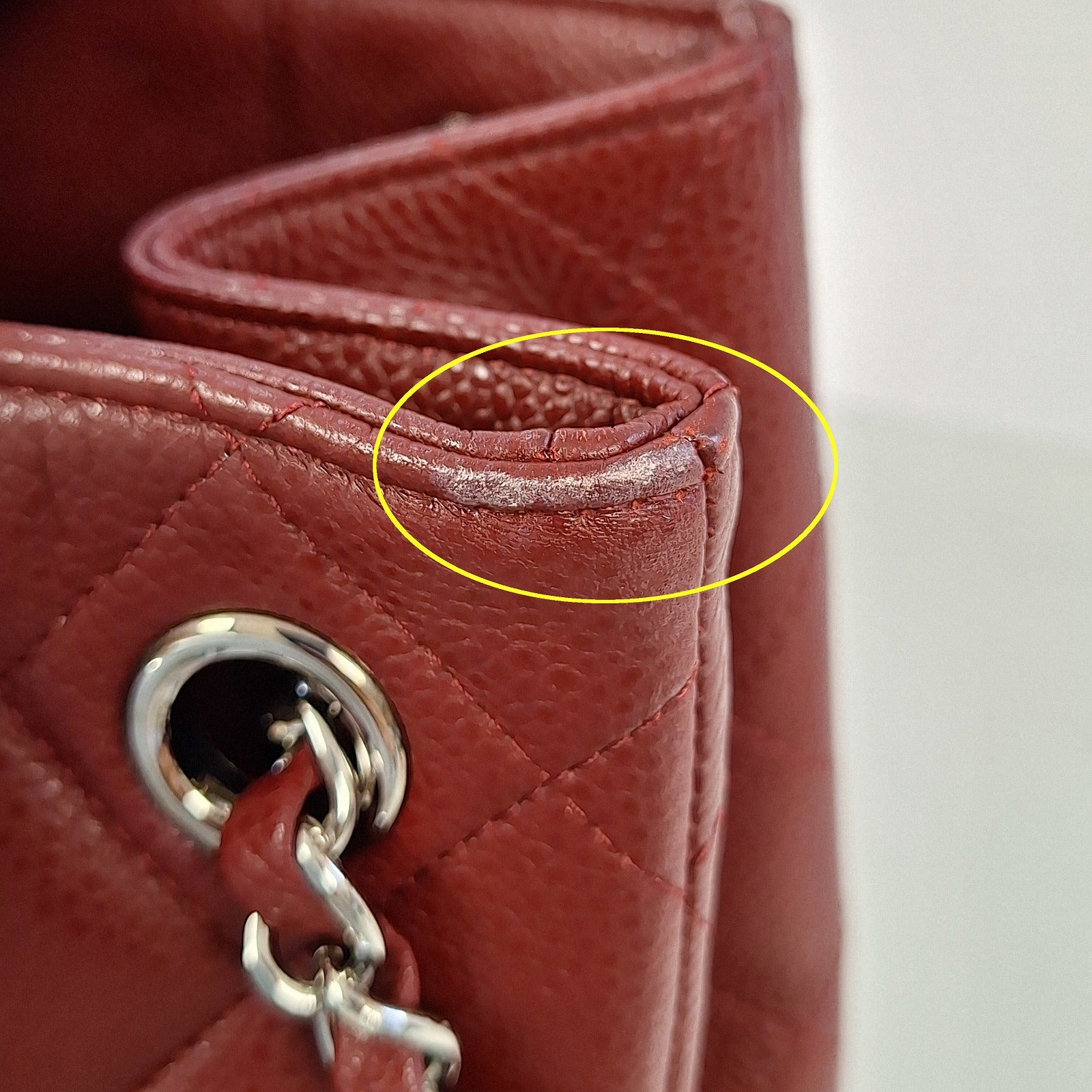 CHANEL 牛皮皮革Chain Shoulder Tote銀扣鏈帶肩背袋/手挽袋