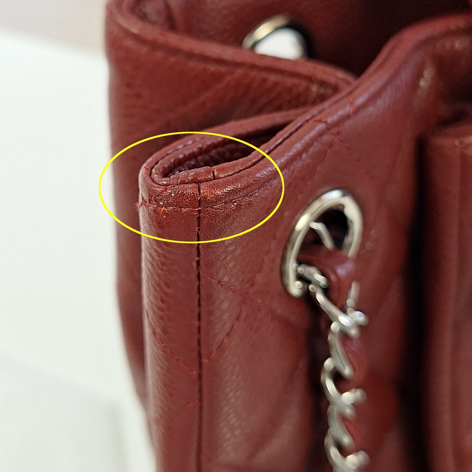 CHANEL 牛皮皮革Chain Shoulder Tote銀扣鏈帶肩背袋/手挽袋