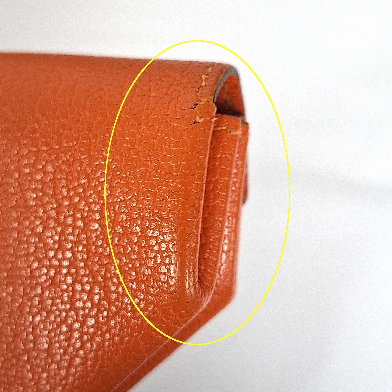 HERMES Chevre皮革Levain Quatre金扣零錢包