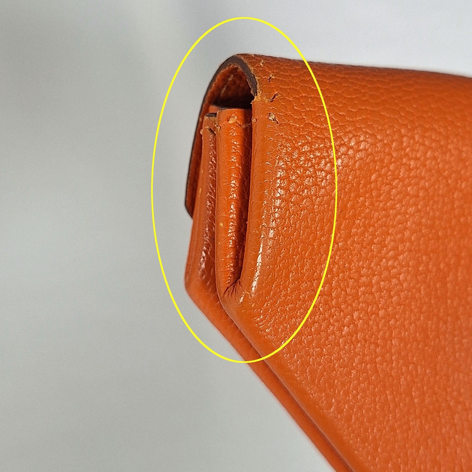 HERMES Chevre皮革Levain Quatre金扣零錢包