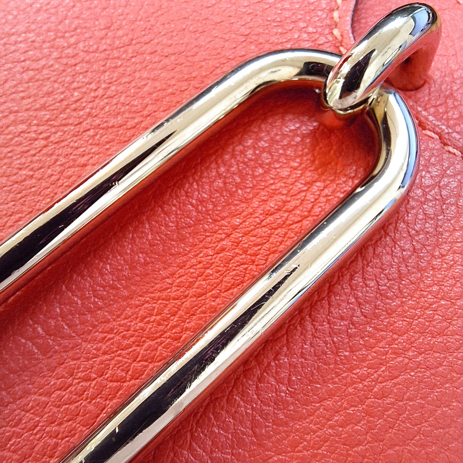 HERMES 【激減優惠】Evercolor皮革Mini Roulis銀扣肩背袋Rose Azalee