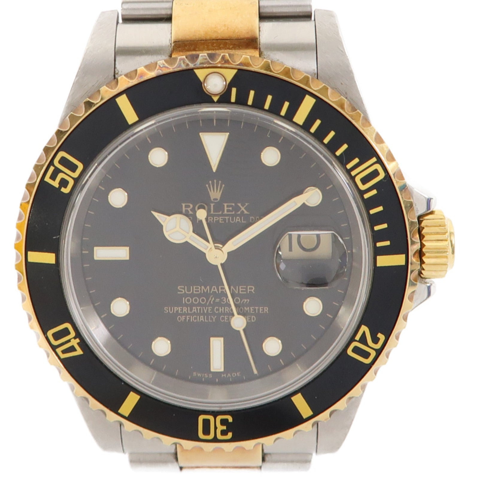 ROLEX Submariner18K黃金/不鏽鋼手錶自動機芯黑色