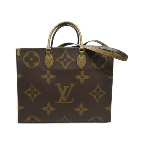 LOUIS VUITTON 【激減優惠】Monogram Giant OntheGo GM金扣手挽肩背兩用袋啡色