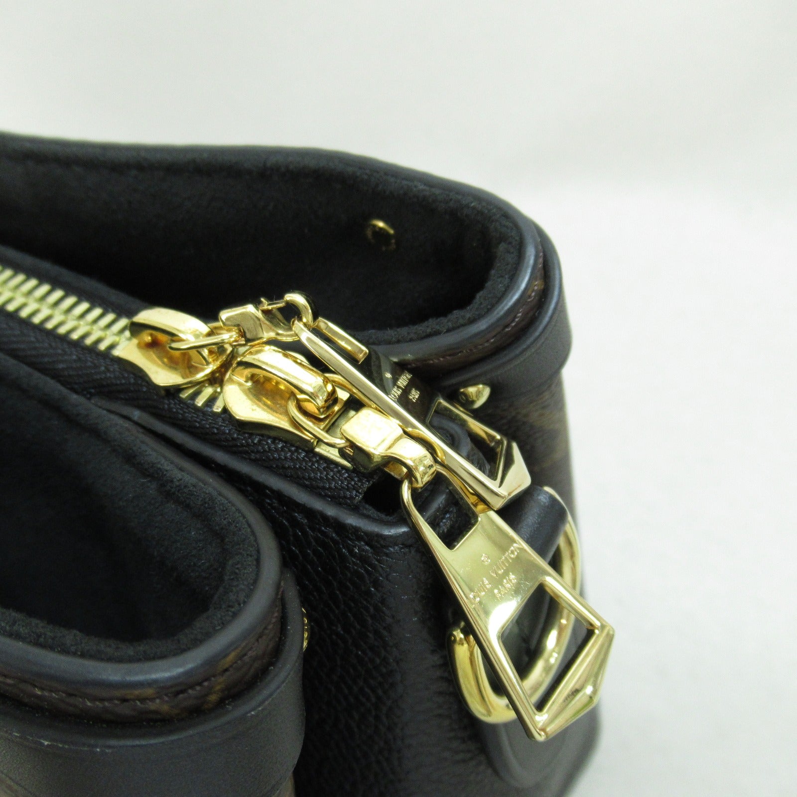 LOUIS VUITTON Monogram Soufflot MM金扣手挽肩背兩用袋啡色/黑色