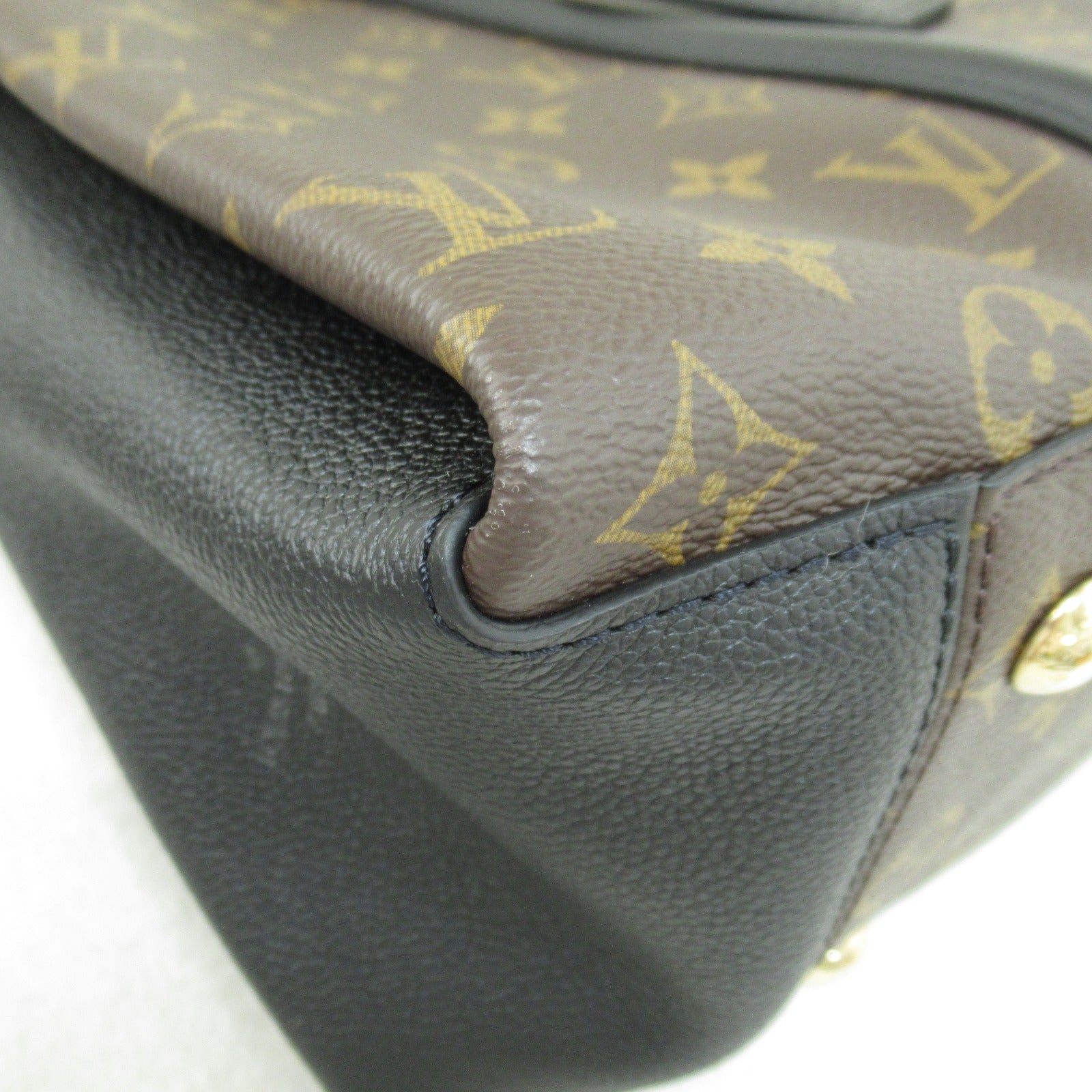 LOUIS VUITTON Monogram Soufflot MM金扣手挽肩背兩用袋啡色/黑色