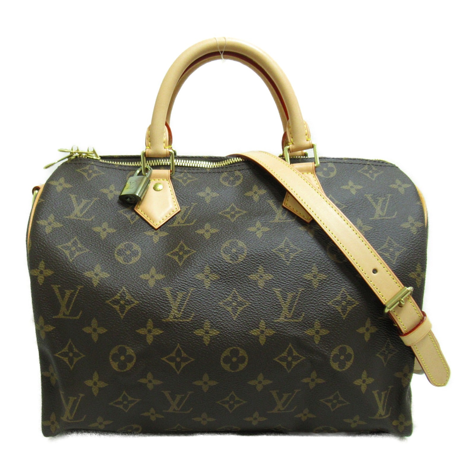 LOUIS VUITTON Monogram Speedy Bandouliere 30金扣手挽肩背兩用袋啡色