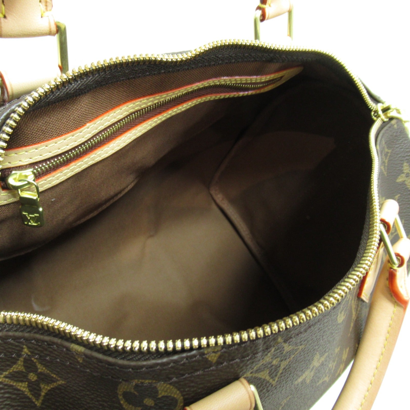 LOUIS VUITTON Monogram Speedy Bandouliere 30金扣手挽肩背兩用袋啡色