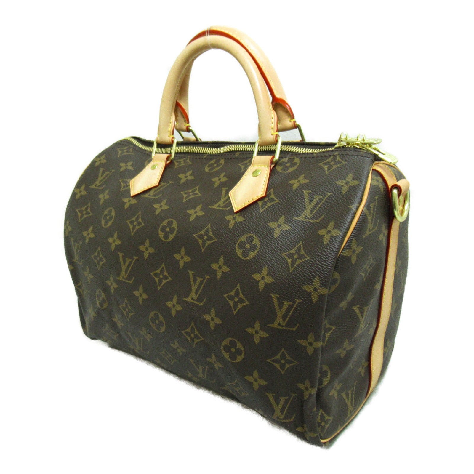 LOUIS VUITTON Monogram Speedy Bandouliere 30金扣手挽肩背兩用袋啡色