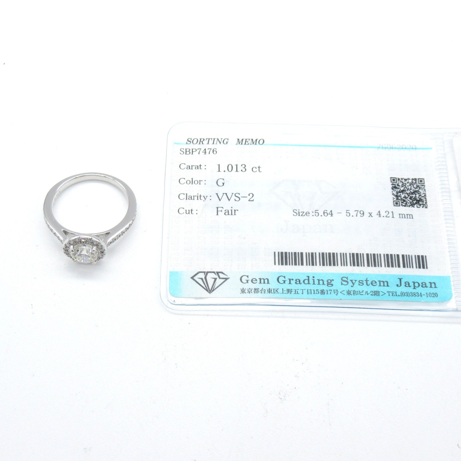 JEWELRY 【激減優惠】18K白金Diamond Ring 1.013ct/0.315ct鑽石戒指US#6.25
