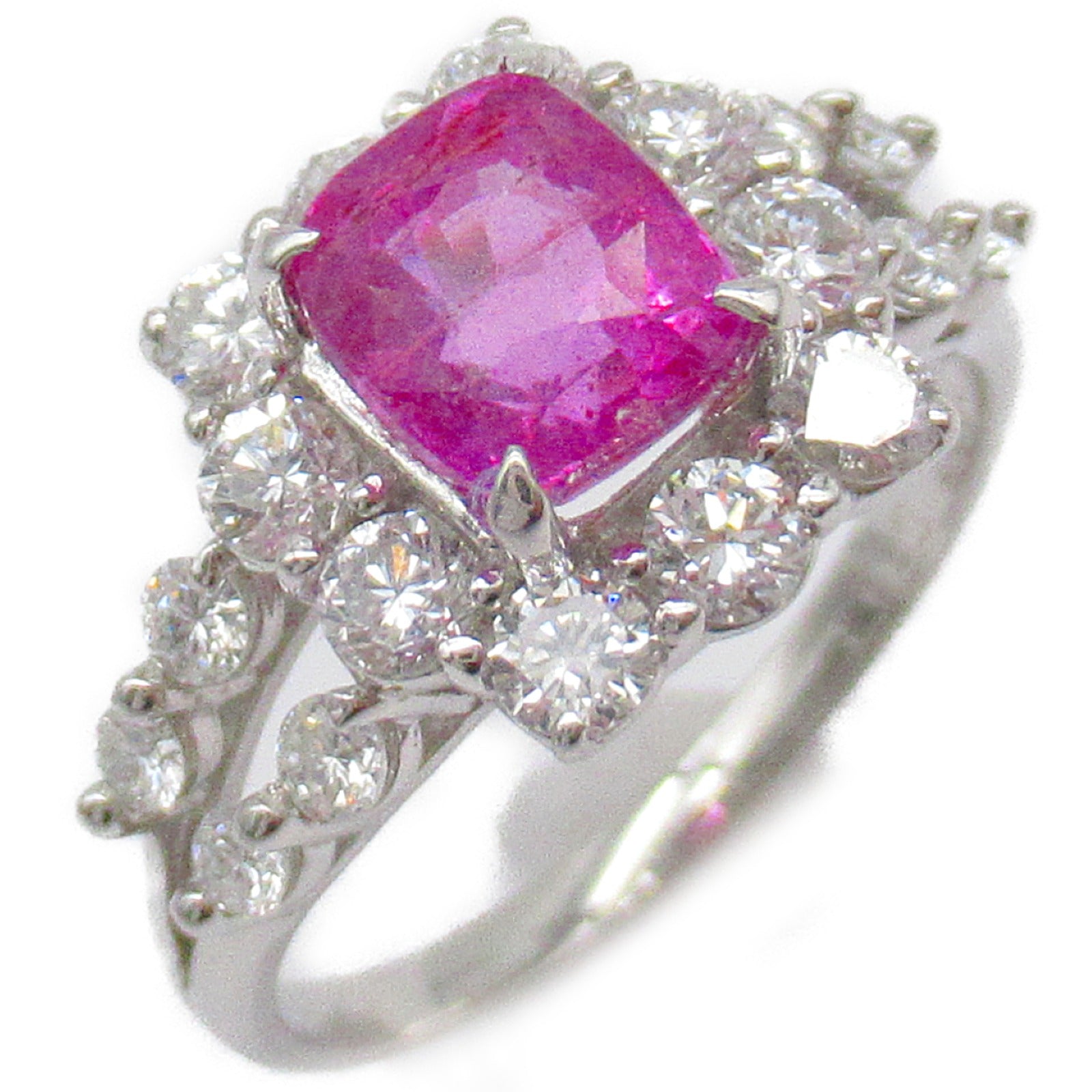 JEWELRY 【激減優惠】PT900鉑金2.027ct/Pink sapphire Ring Diamond