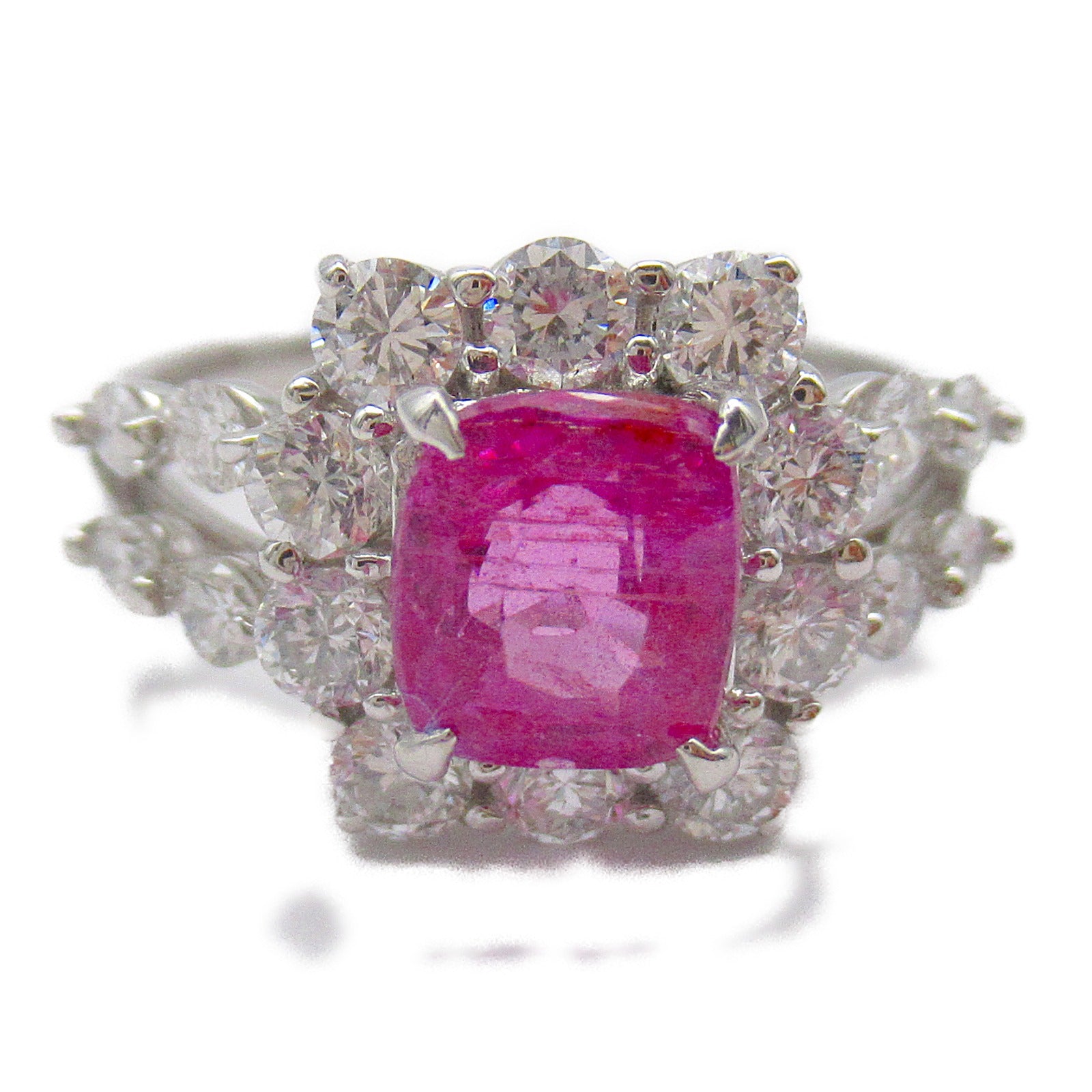 JEWELRY 【激減優惠】PT900鉑金2.027ct/Pink sapphire Ring Diamond