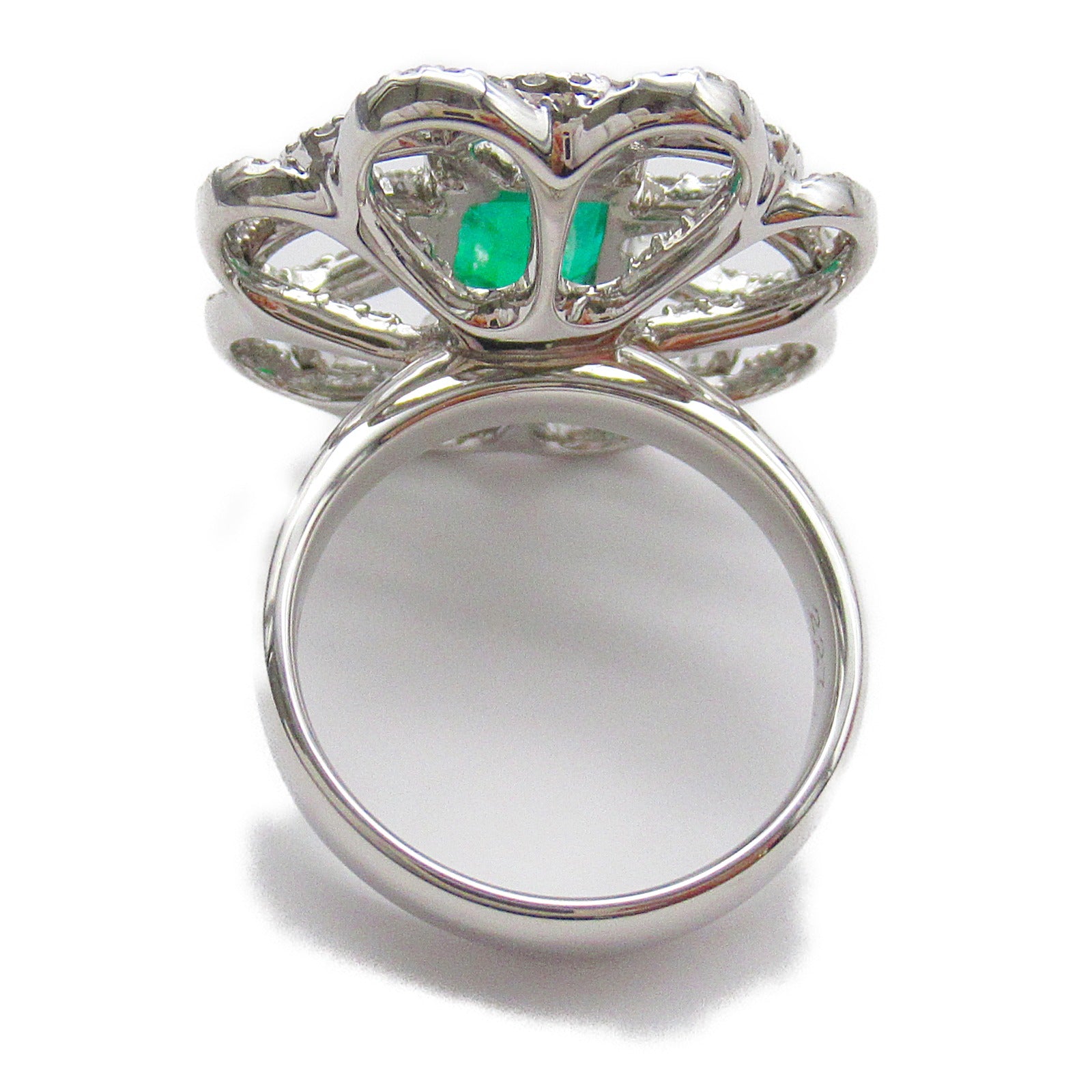 JEWELRY 【激減優惠】PT900鉑金2.27ct/Emerald 0.90ct/Diamond Ring US#6