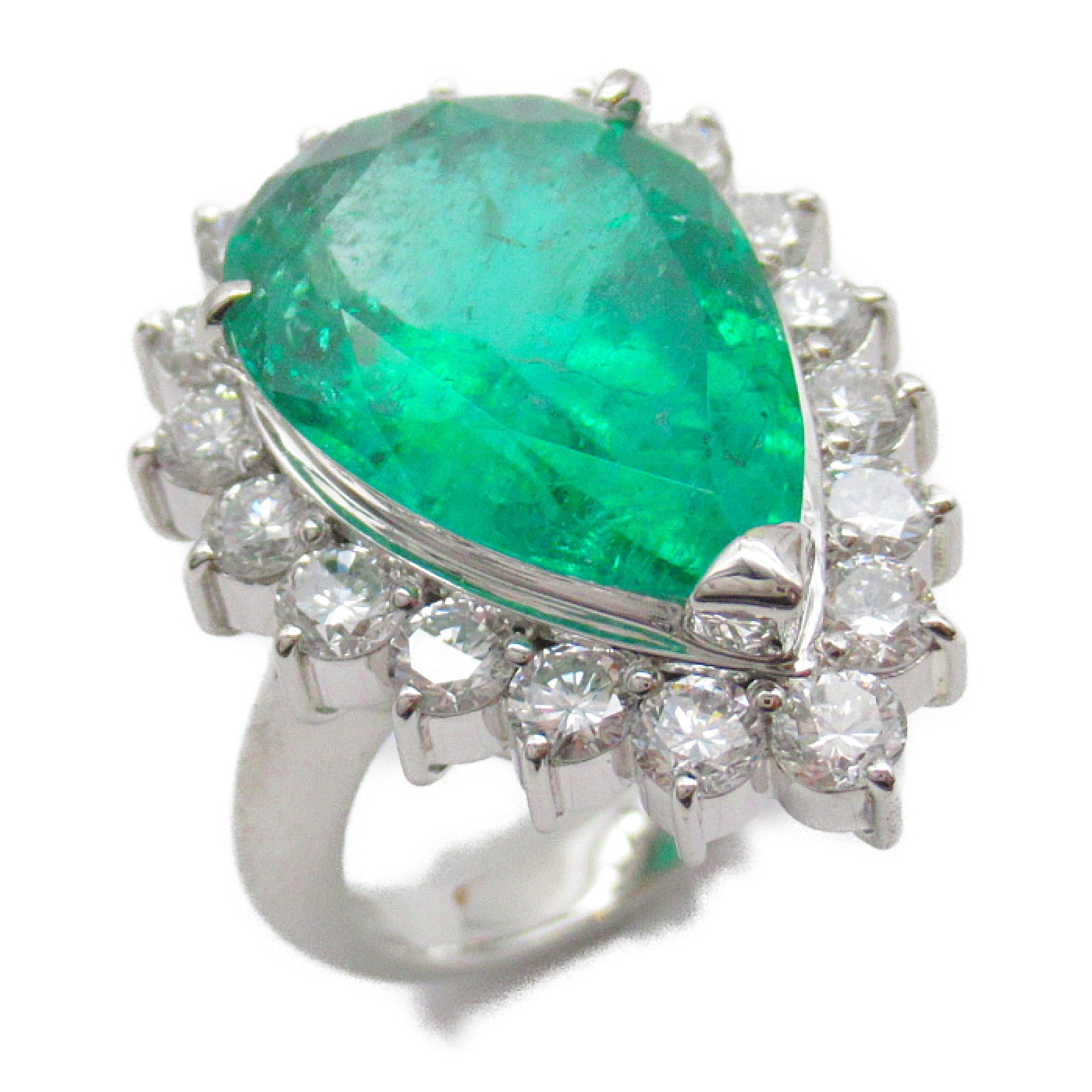 JEWELRY 【激減優惠】PT900鉑金Emerald Ring 8.19ct綠寶石/1.95ct鑽石戒指US#7.25