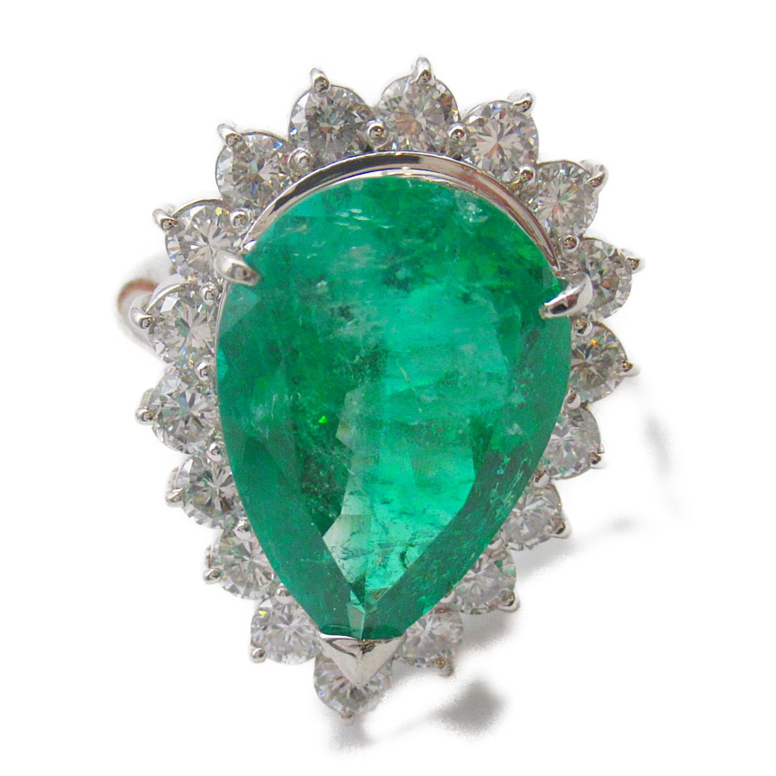 JEWELRY 【激減優惠】PT900鉑金Emerald Ring 8.19ct綠寶石/1.95ct鑽石戒指US#7.25