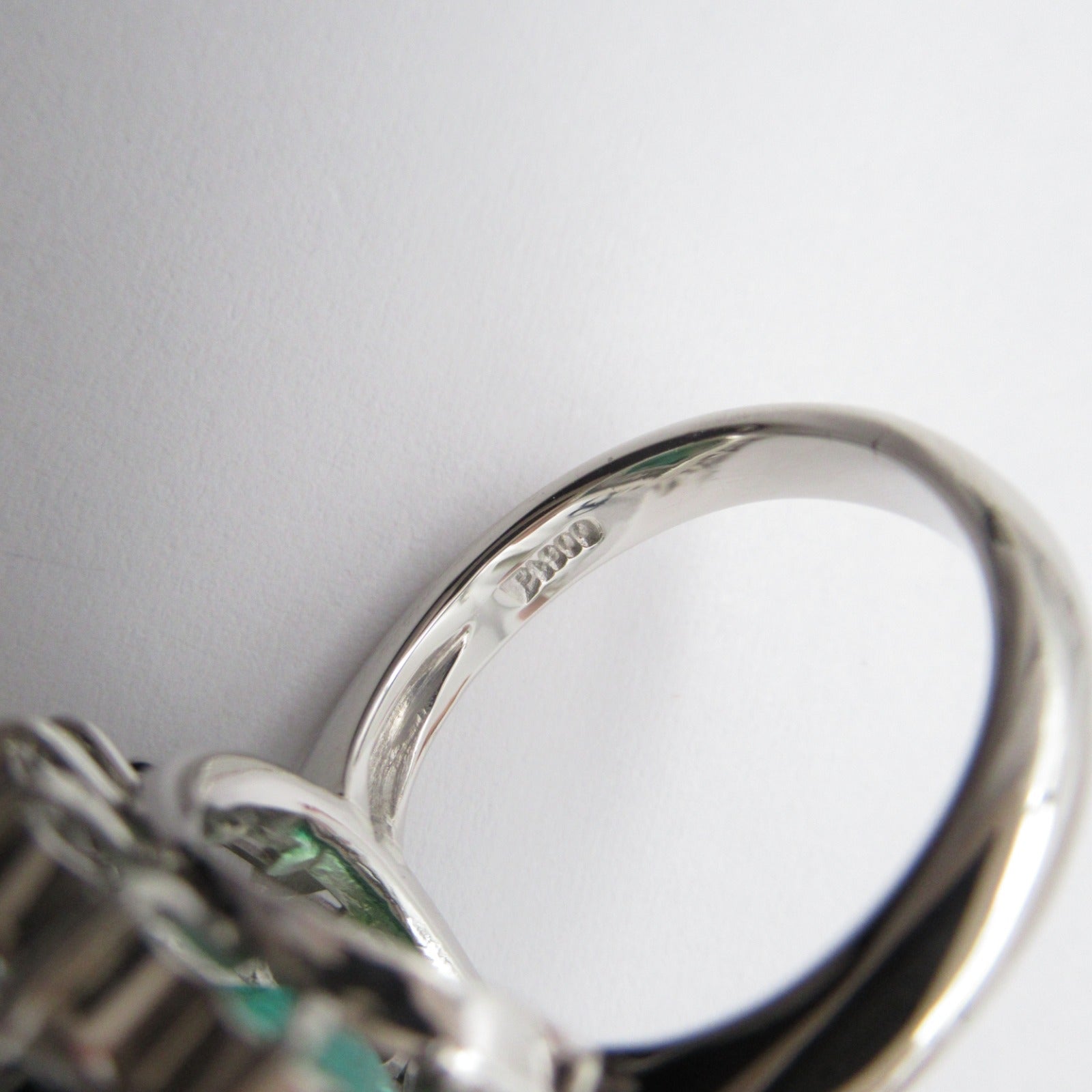 JEWELRY 【激減優惠】PT900鉑金Emerald Ring 8.19ct綠寶石/1.95ct鑽石戒指US#7.25