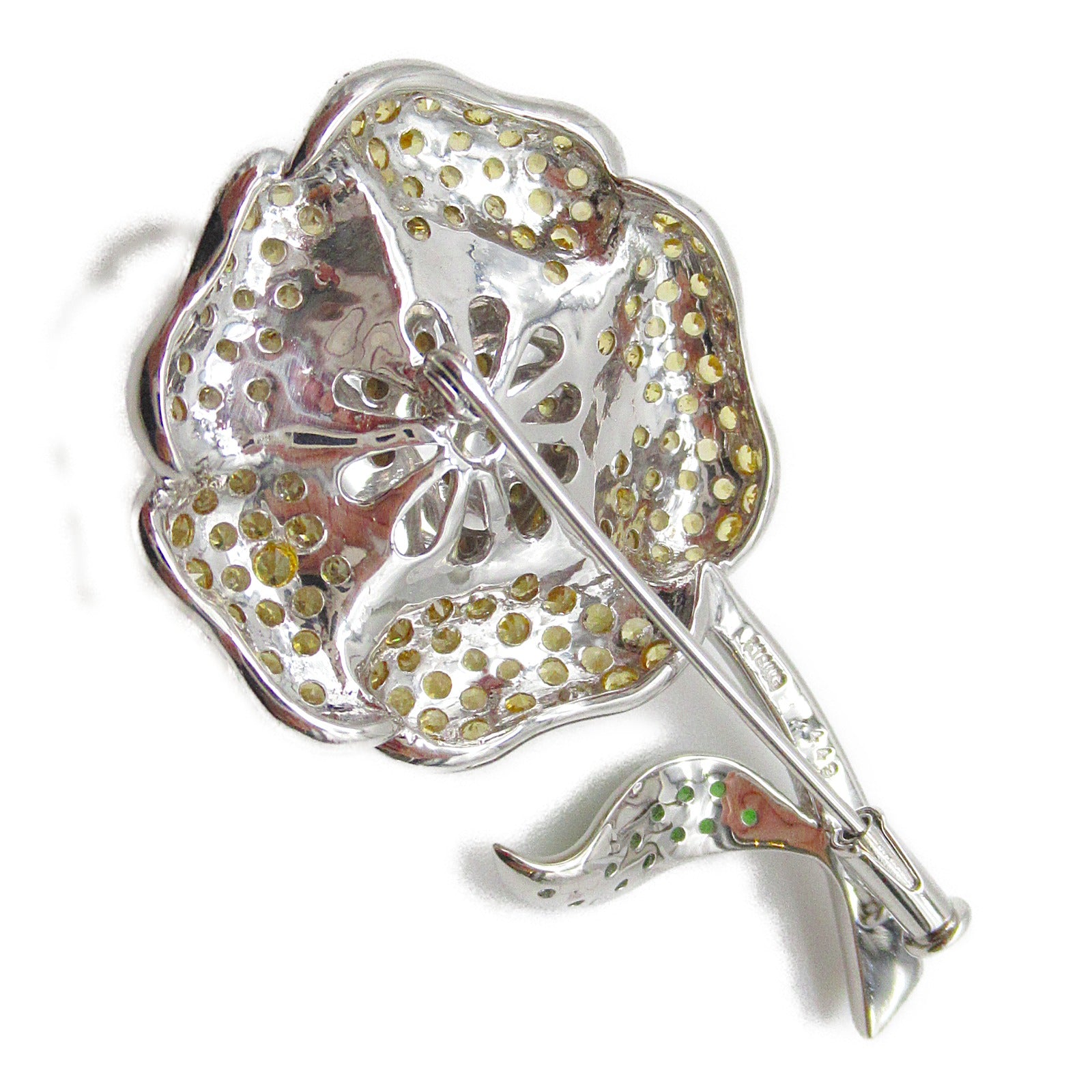 JEWELRY 【激減優惠】18K白金4.43ct Yellow Sapphire Diamond Brooch