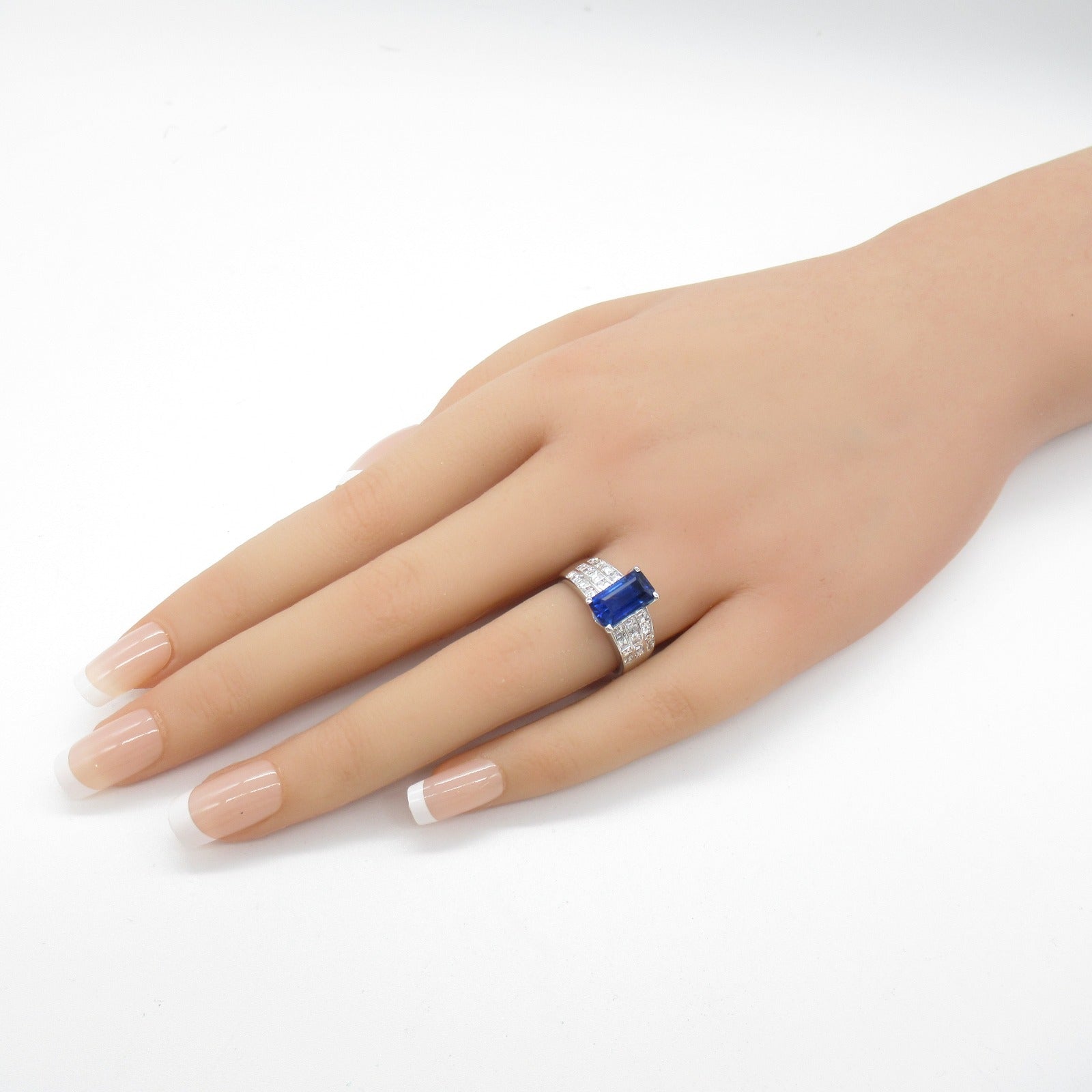 JEWELRY 【激減優惠】PT900白金Sapphire/Diamond Ring3.42ct藍寶石/鑽石戒指US#6