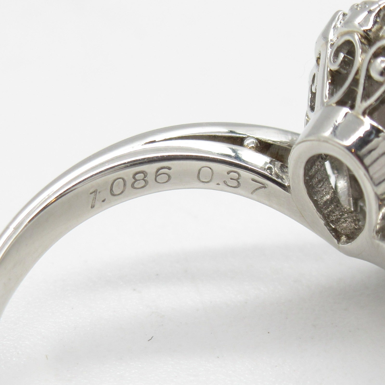JEWELRY 【激減優惠】PT900白金Diamond Ring1.086ct/0.37ct鑽石戒指US#4.5