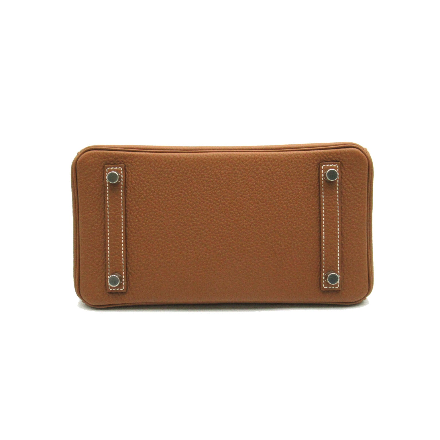 HERMES Togo Leather Birkin 25 Silver Buckle Hand Bag Gold/Brown