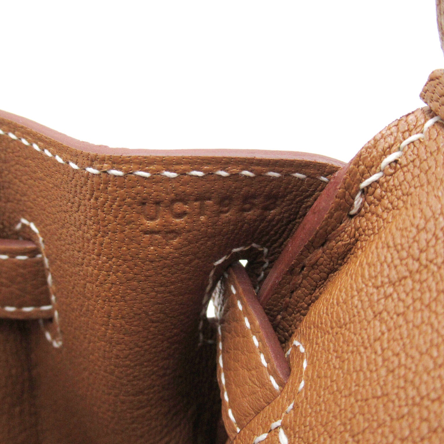 HERMES Togo Leather Birkin 25 Silver Buckle Hand Bag Gold/Brown