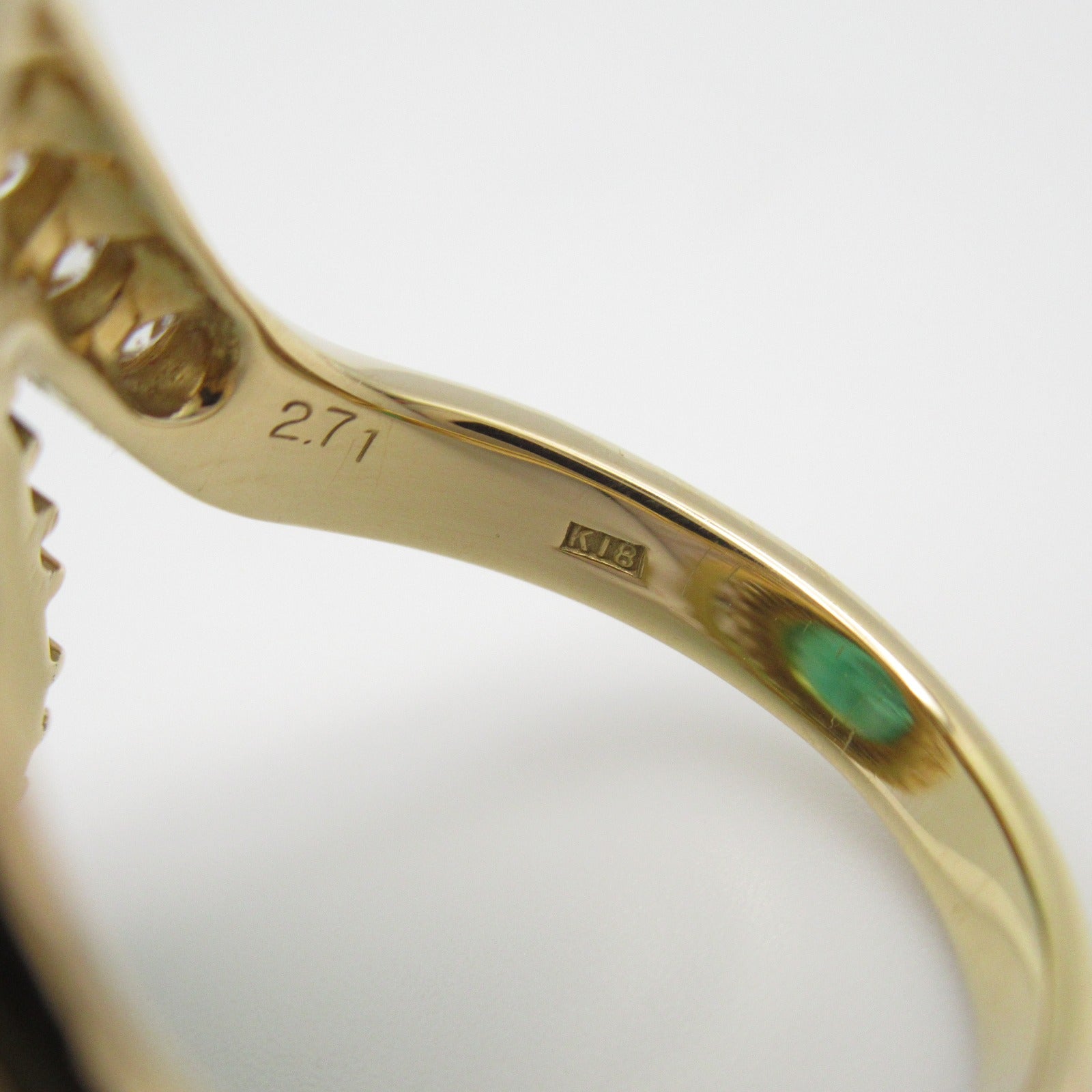 JEWELRY 【激減優惠】18K黃金Emerald Diamond Ring 13.88ct綠寶石/2.71ct鑽石US#8.75