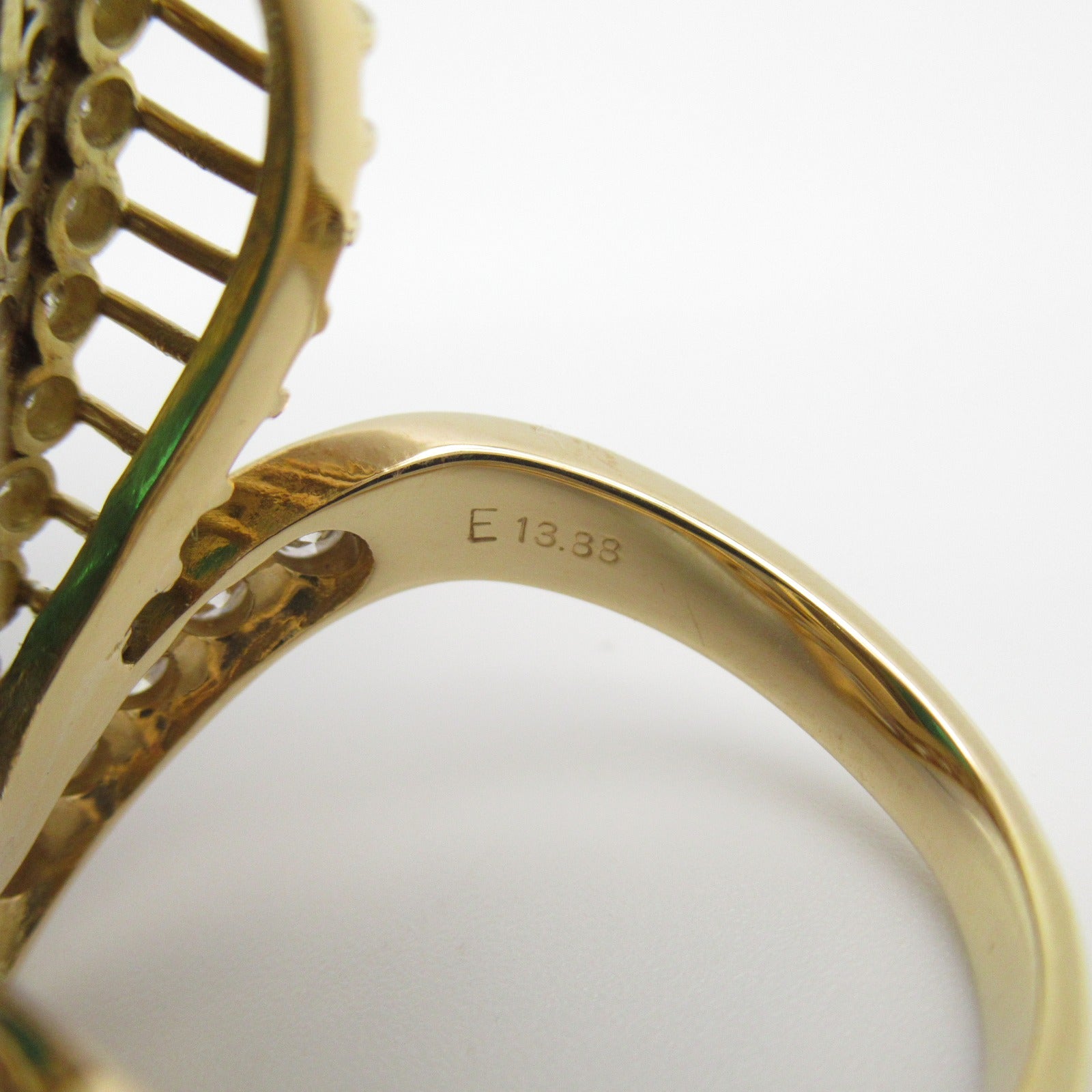 JEWELRY 【激減優惠】18K黃金Emerald Diamond Ring 13.88ct綠寶石/2.71ct鑽石US#8.75
