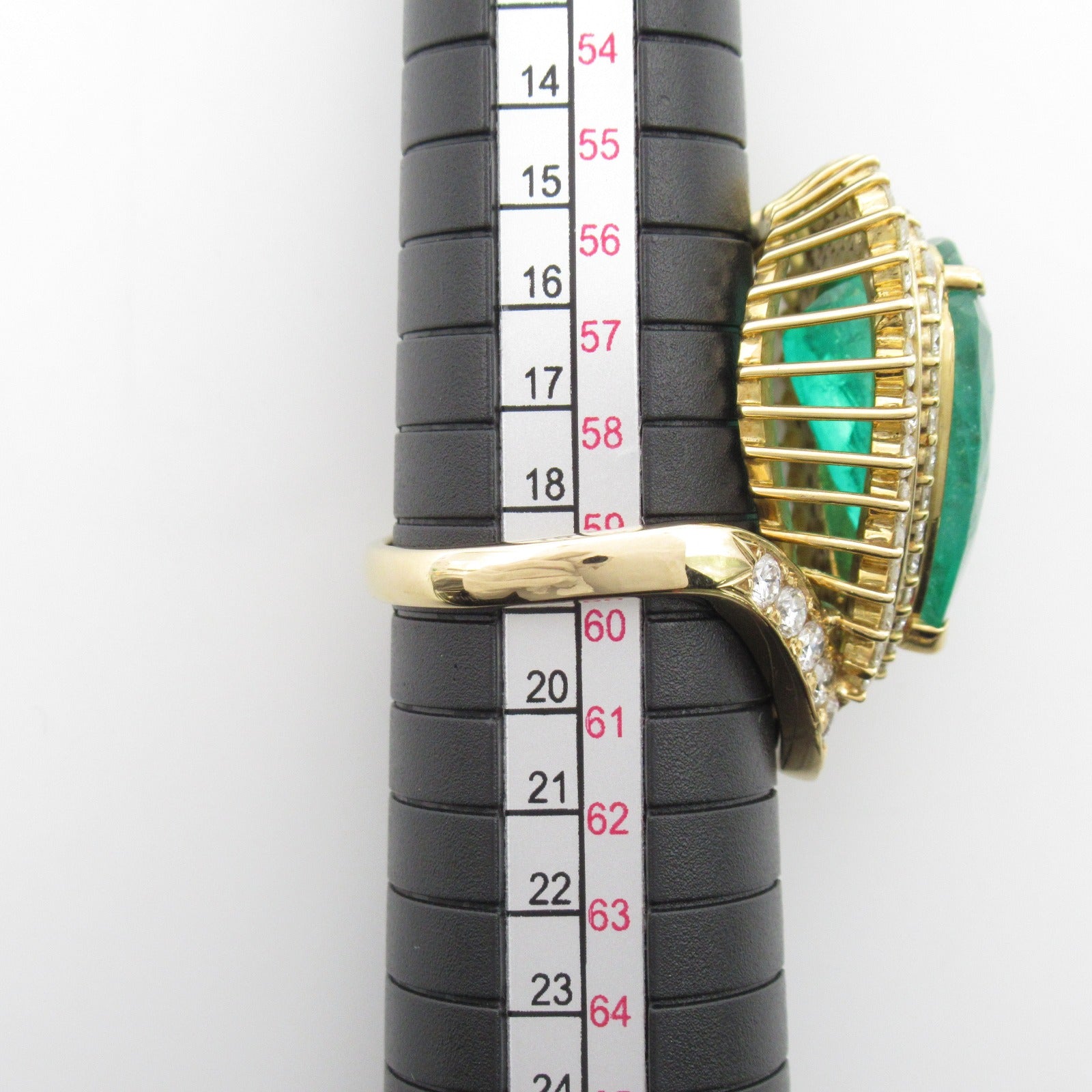 JEWELRY 【激減優惠】18K黃金Emerald Diamond Ring 13.88ct綠寶石/2.71ct鑽石US#8.75
