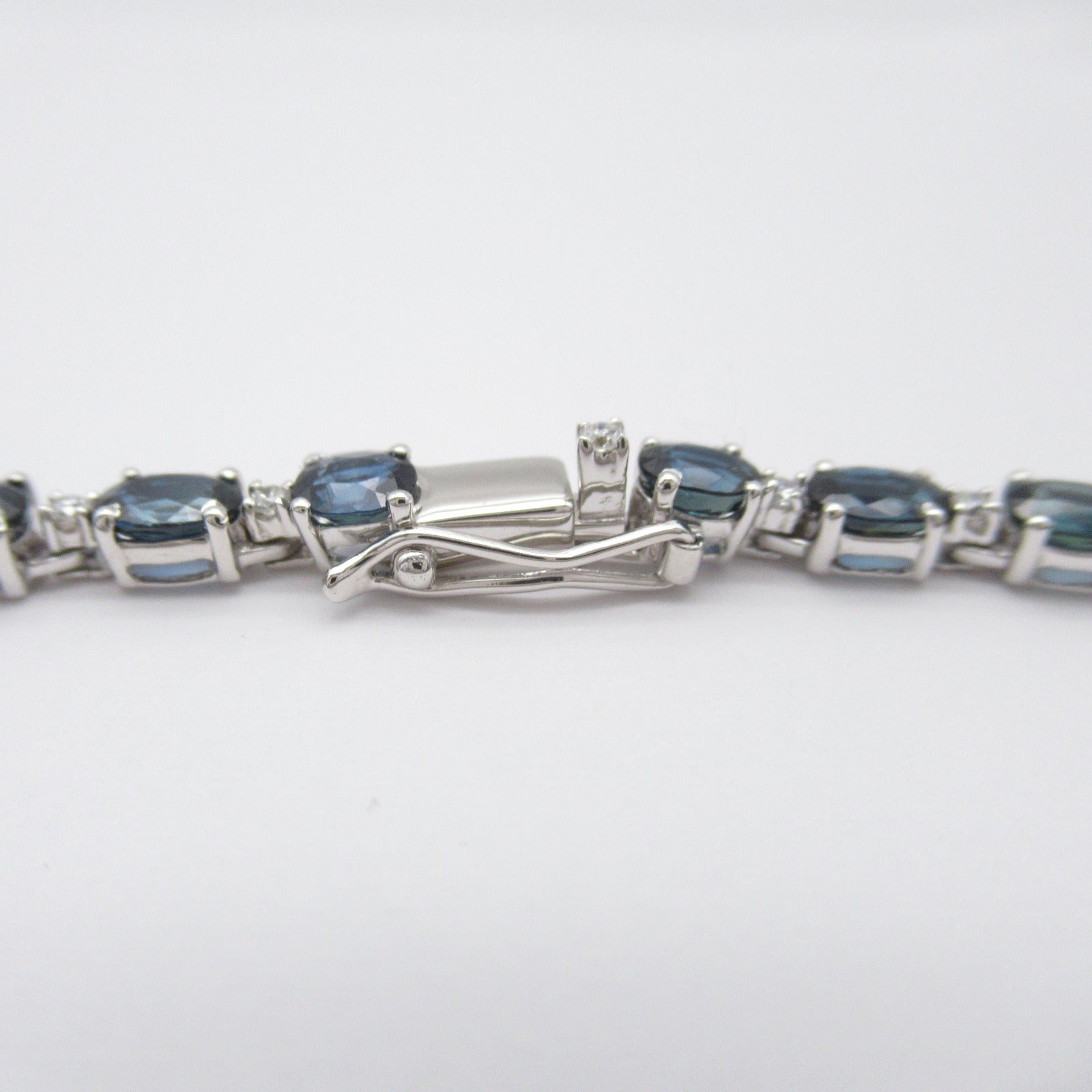 JEWELRY 18K白金Sapphire/Diamond Necklace34.410ct藍寶石/1.04ct鑽石項鍊#44cm