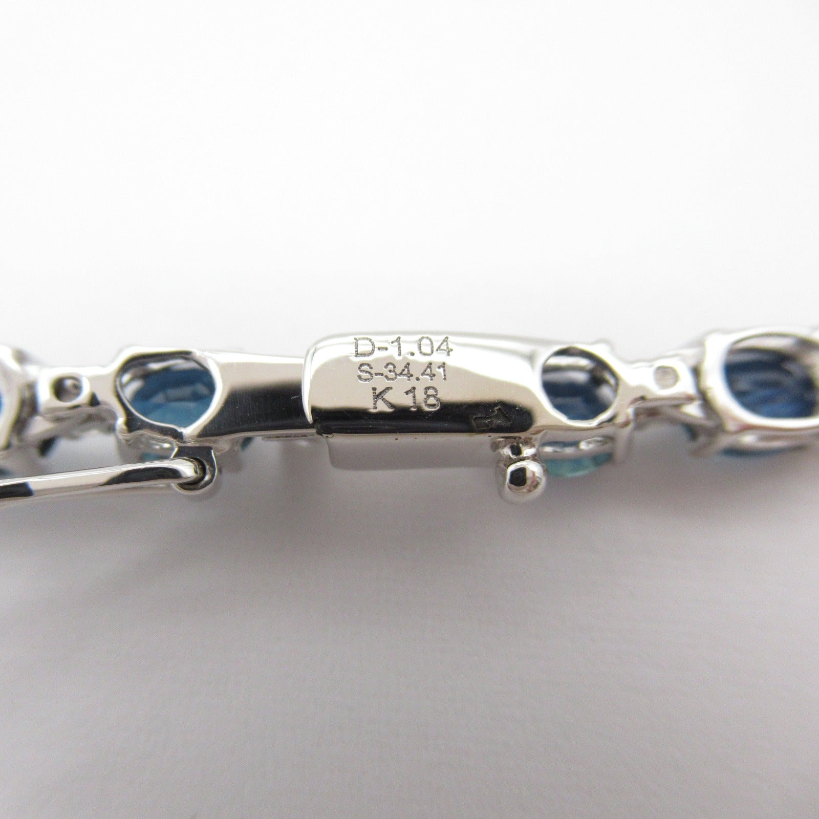 JEWELRY 18K白金Sapphire/Diamond Necklace34.410ct藍寶石/1.04ct鑽石項鍊#44cm