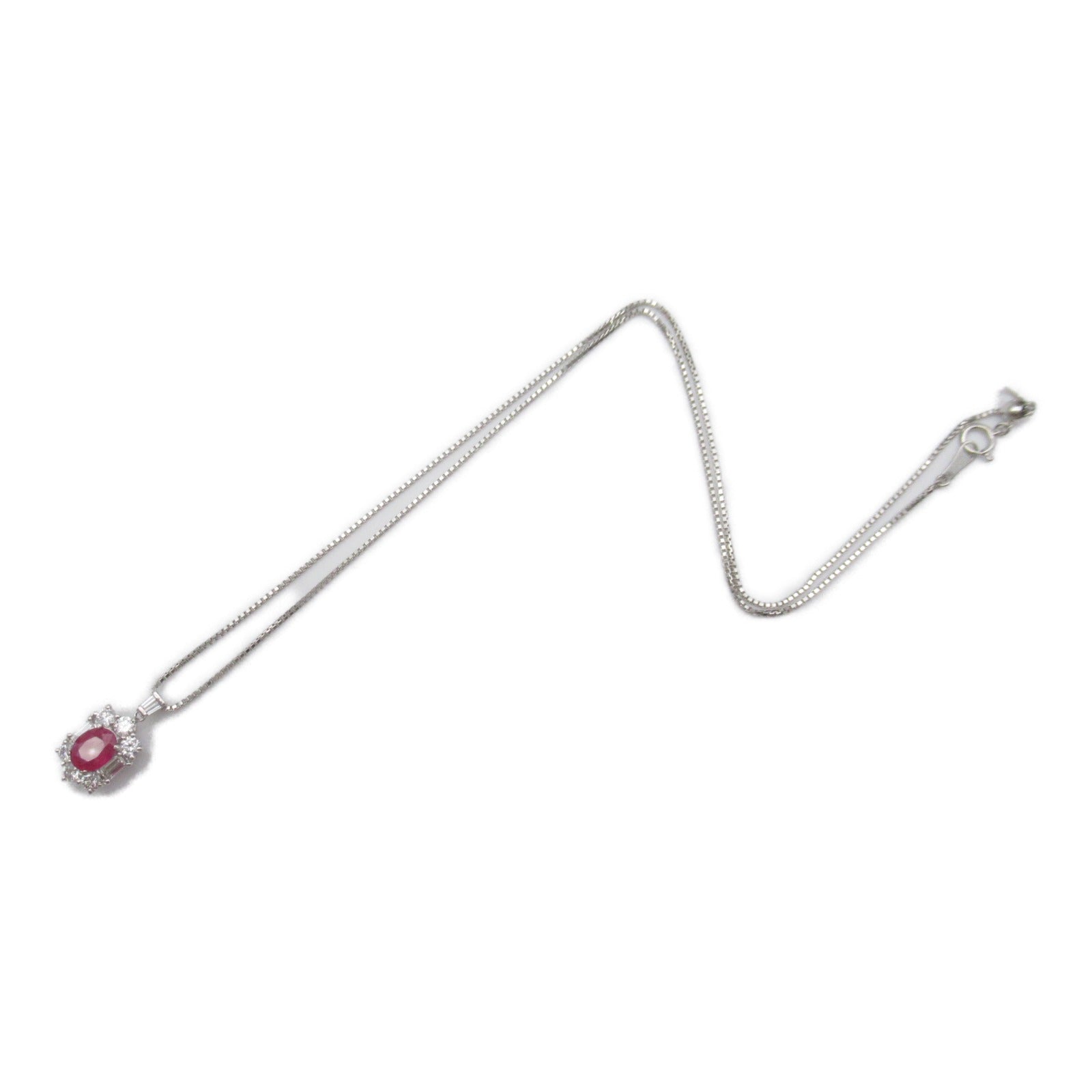 JEWELRY 【激減優惠】PT850/PT900鉑金Ruby Necklace 1.55ct紅寶石/1.23ct鑽石項鍊