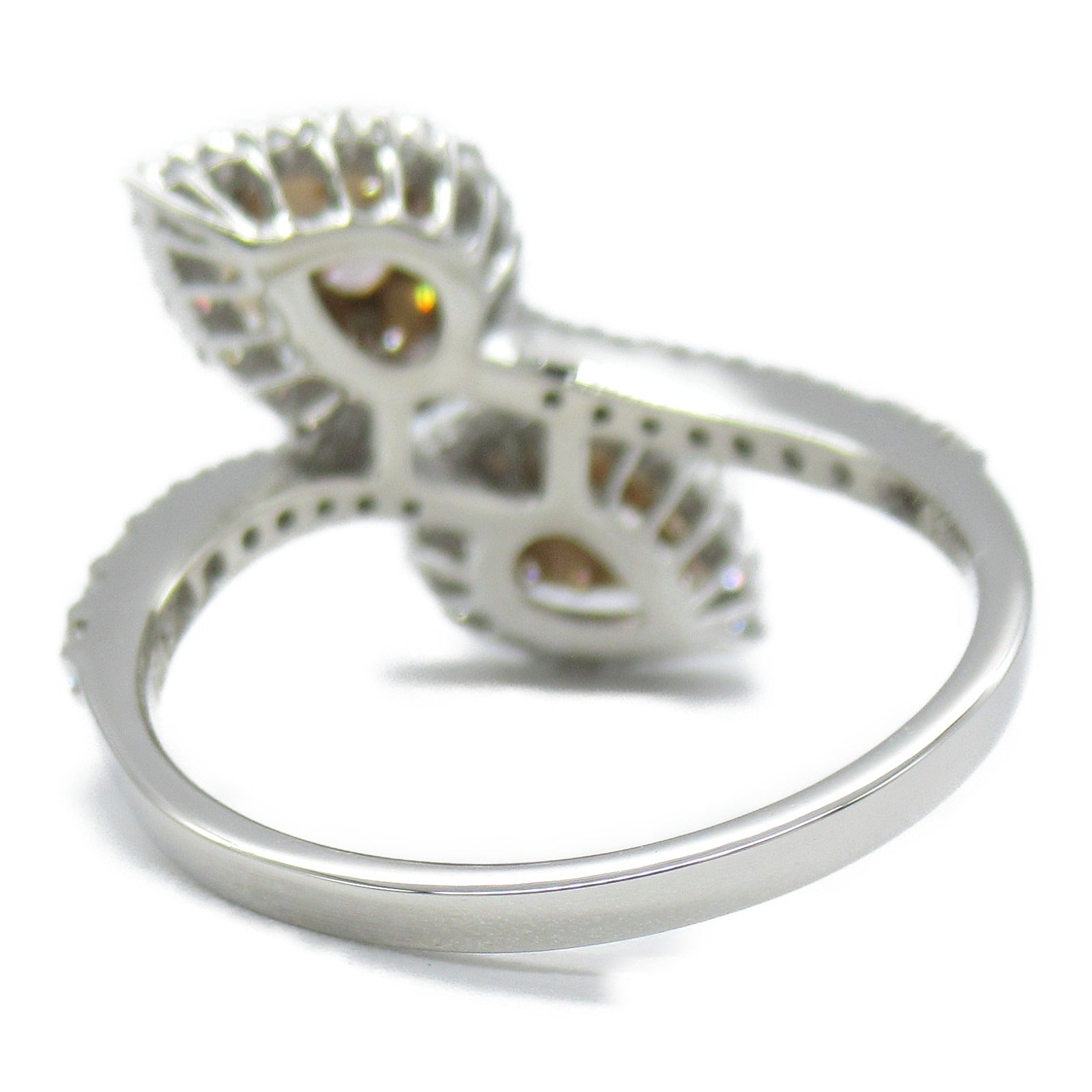 JEWELRY PT950鉑金/18K白金Pink Diamond Ring 0.130ct/0.115ct鑽石戒指US#5.75