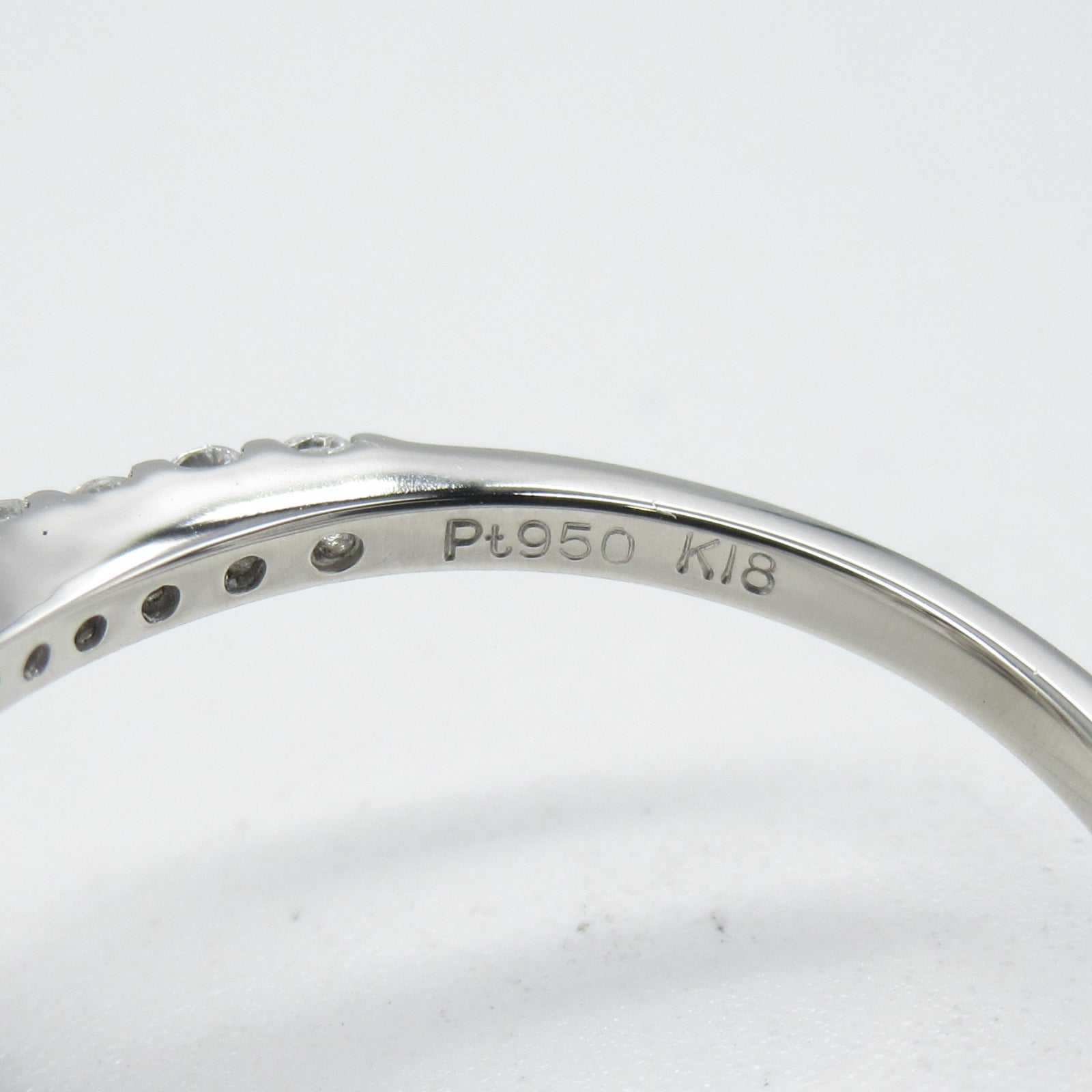 JEWELRY PT950鉑金/18K白金Pink Diamond Ring 0.130ct/0.115ct鑽石戒指US#5.75
