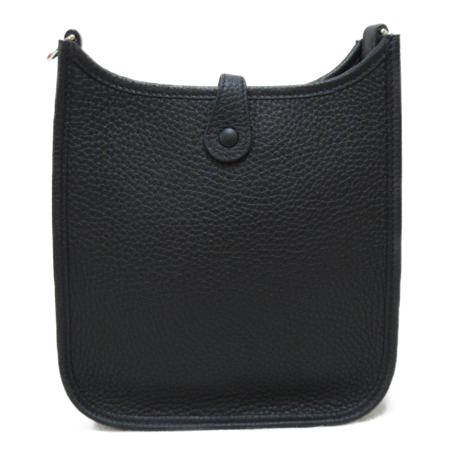 HERMES Clemence皮革Evelyne TPM銀扣肩背袋Noir黑色