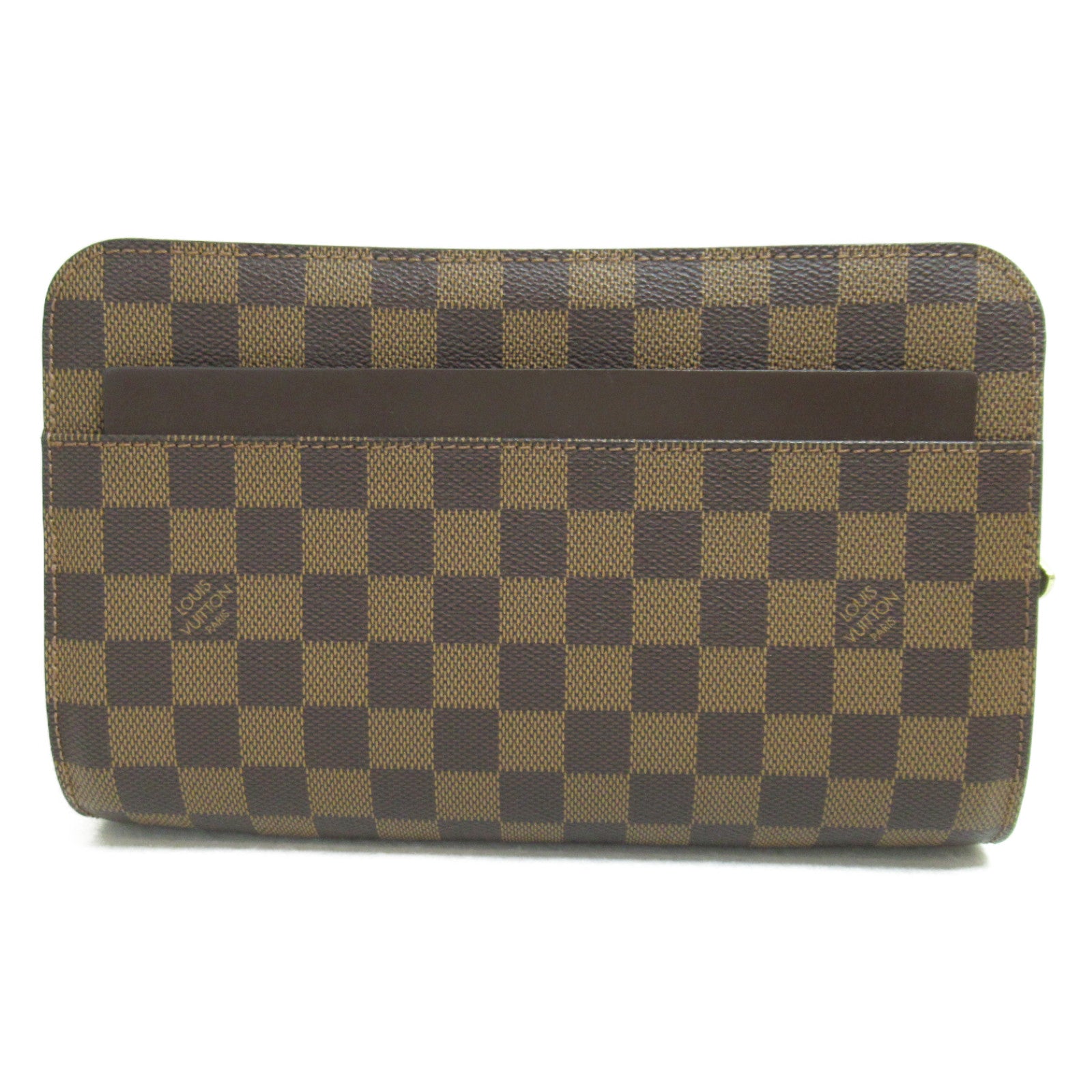 LOUIS VUITTON 【清倉大減價】Damier Ebene Saint Louis金扣手拿包啡色