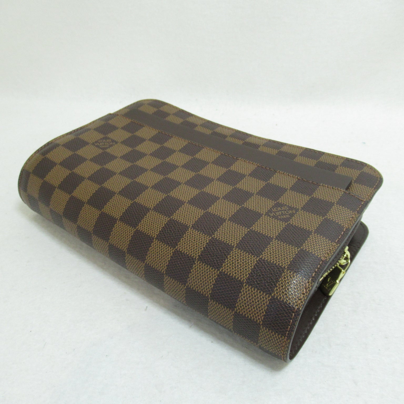 LOUIS VUITTON 【清倉大減價】Damier Ebene Saint Louis金扣手拿包啡色