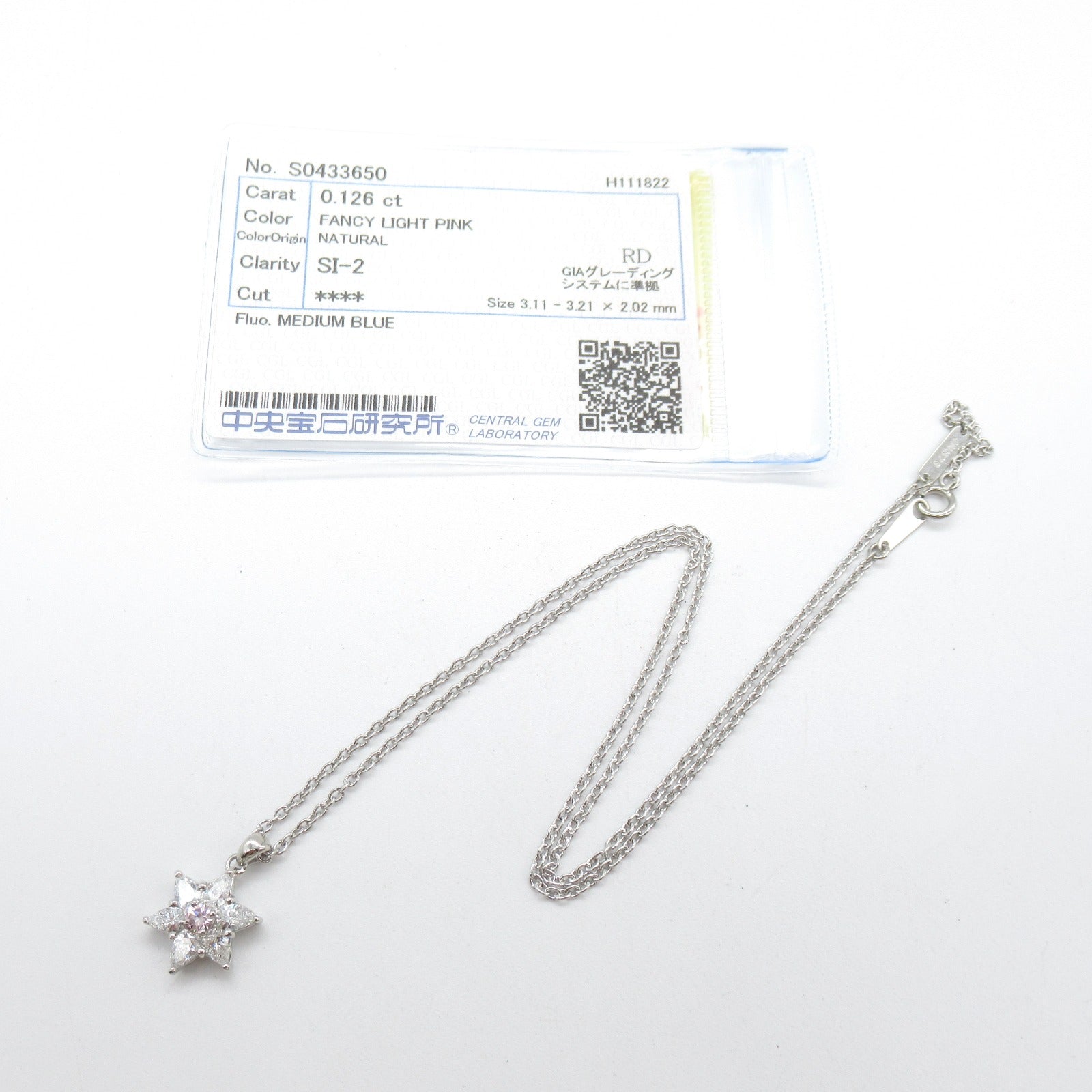 JEWELRY PT900/PT850鉑金Diamond Necklace 0.126ct/0.82ct鑽石項鍊