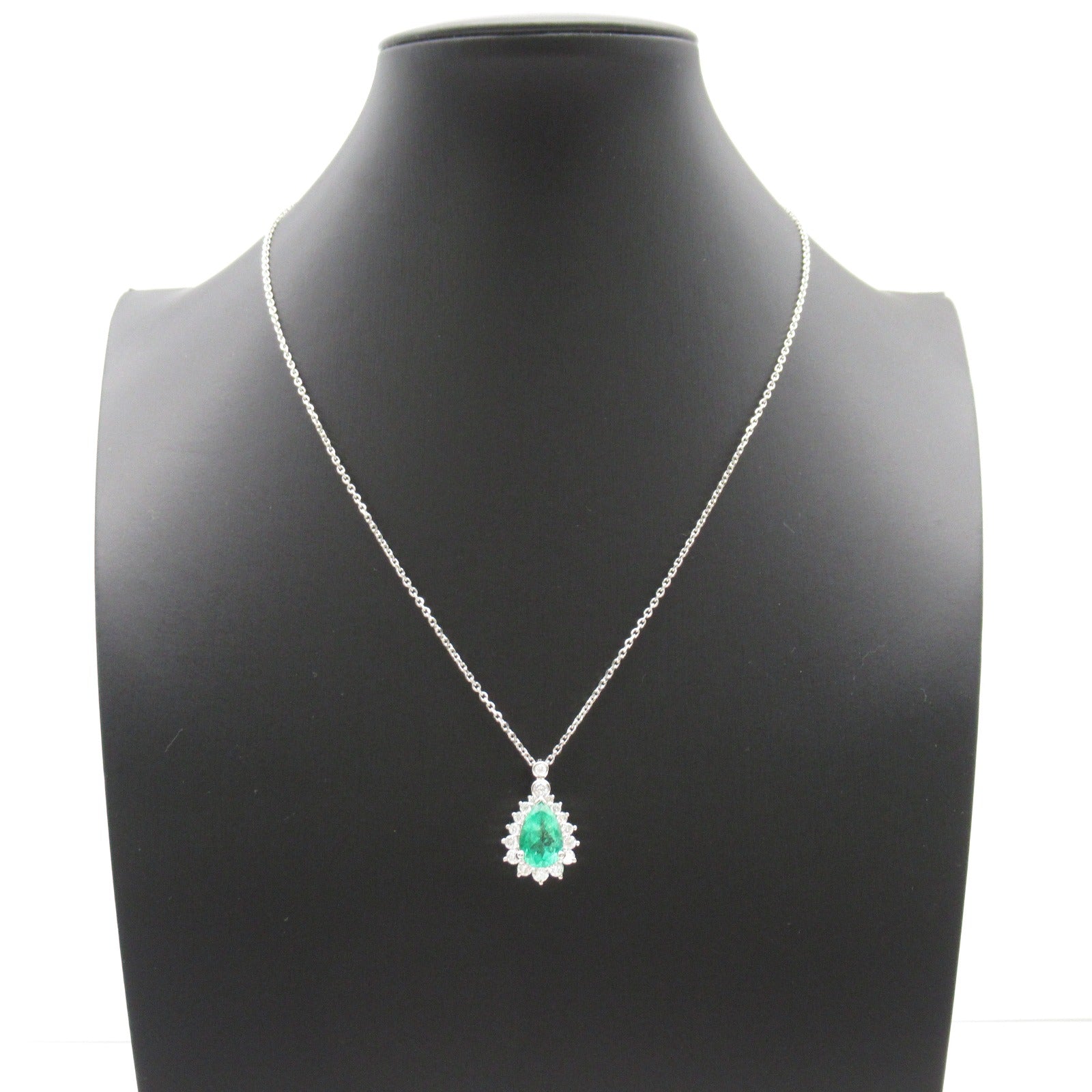 JEWELRY 【激減優惠】PT900/850鉑金Emerald Necklace 2.90ct綠寶石/1.20ct鑽石項鍊