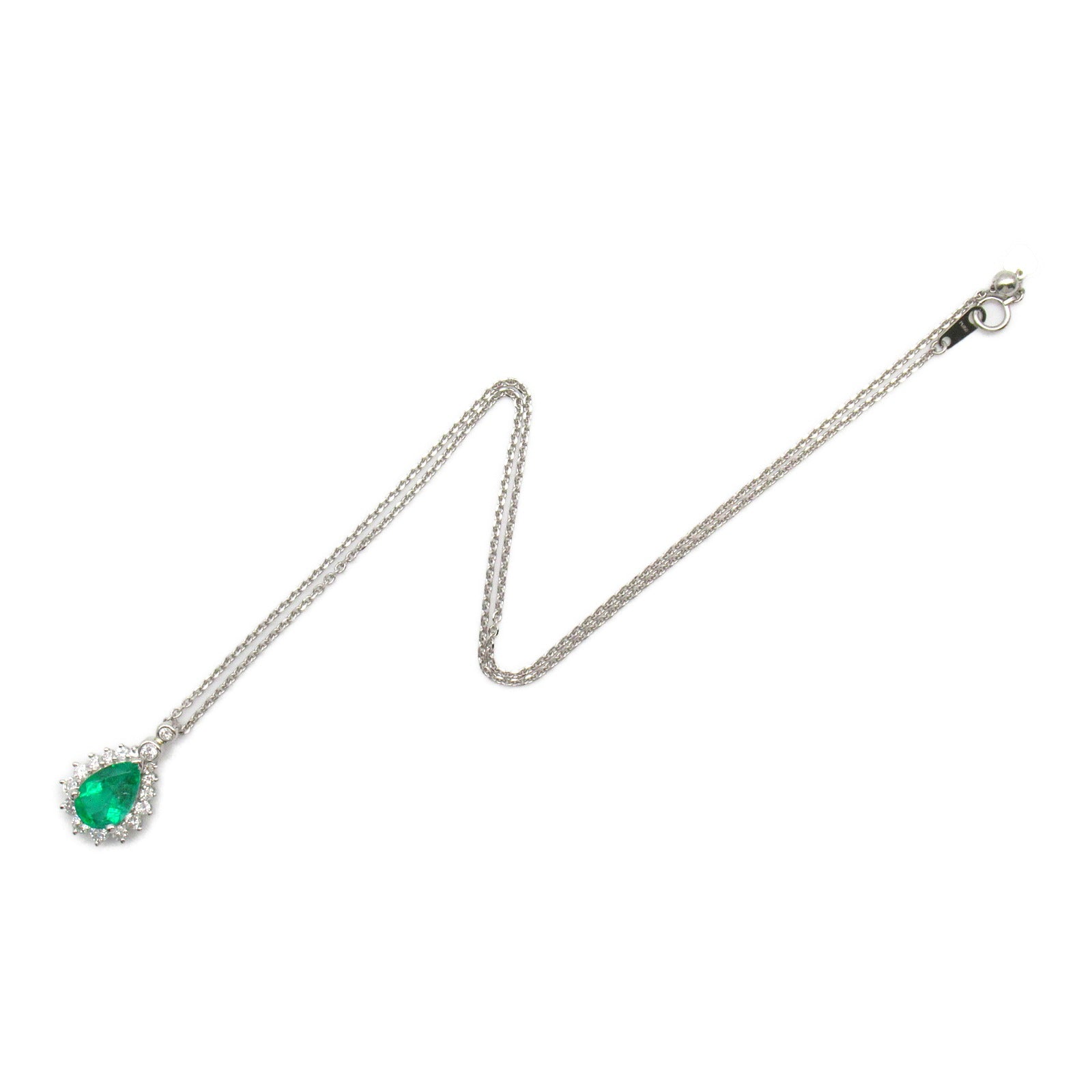 JEWELRY 【激減優惠】PT900/850鉑金Emerald Necklace 2.90ct綠寶石/1.20ct鑽石項鍊