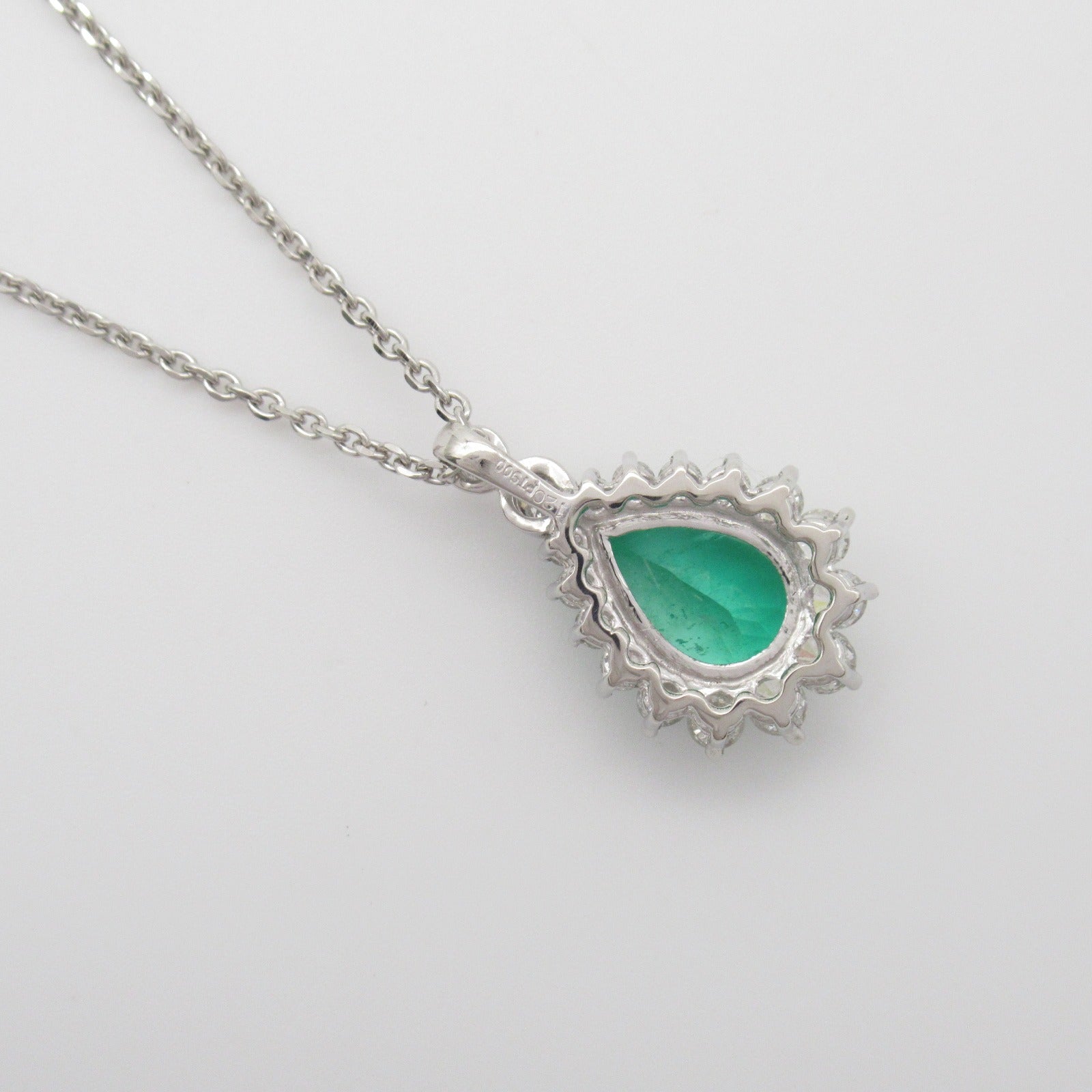 JEWELRY 【激減優惠】PT900/850鉑金Emerald Necklace 2.90ct綠寶石/1.20ct鑽石項鍊
