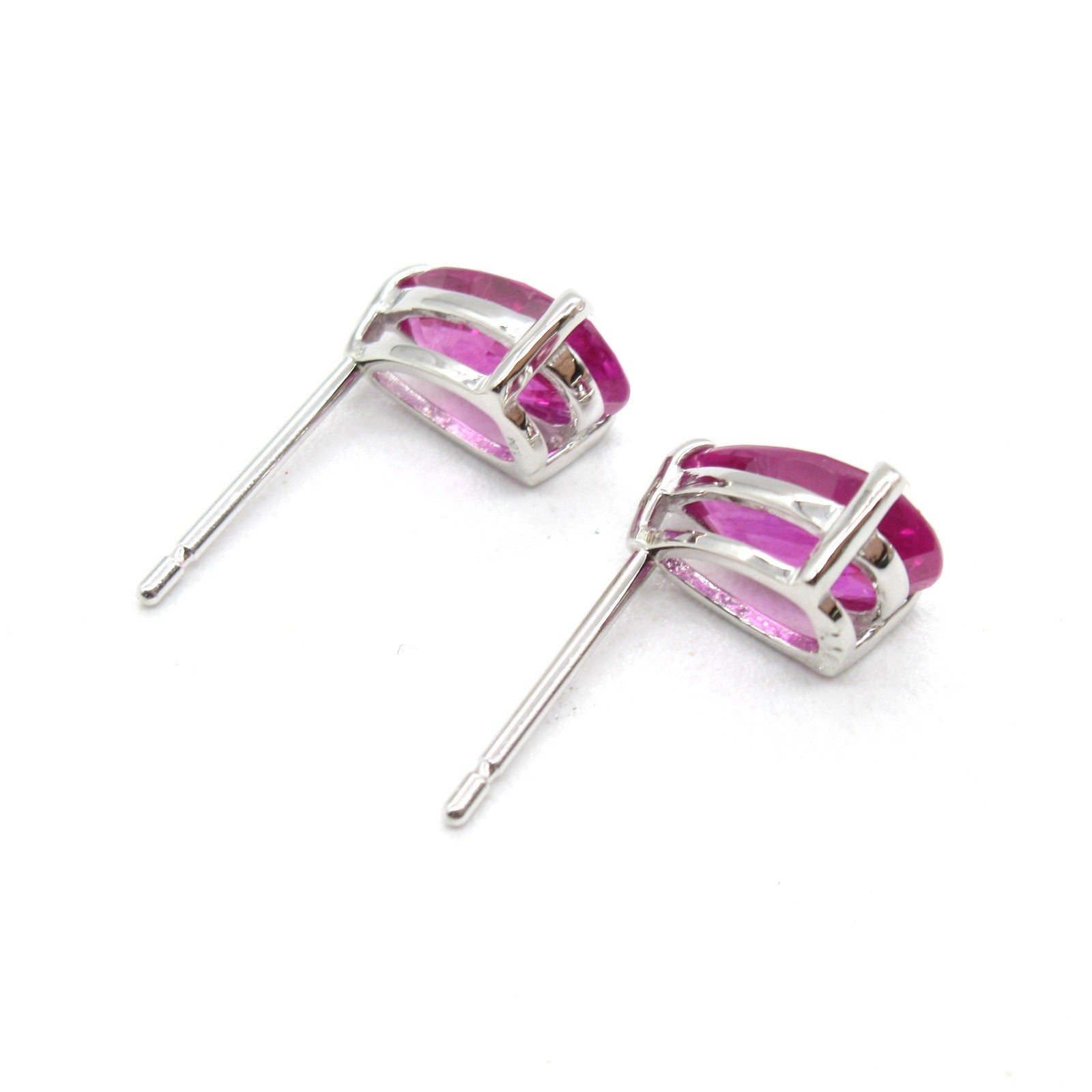 JEWELRY 【激減優惠】PT900鉑金Pink Sapphire Earrings 1.04/1.15ct紅寶石耳環