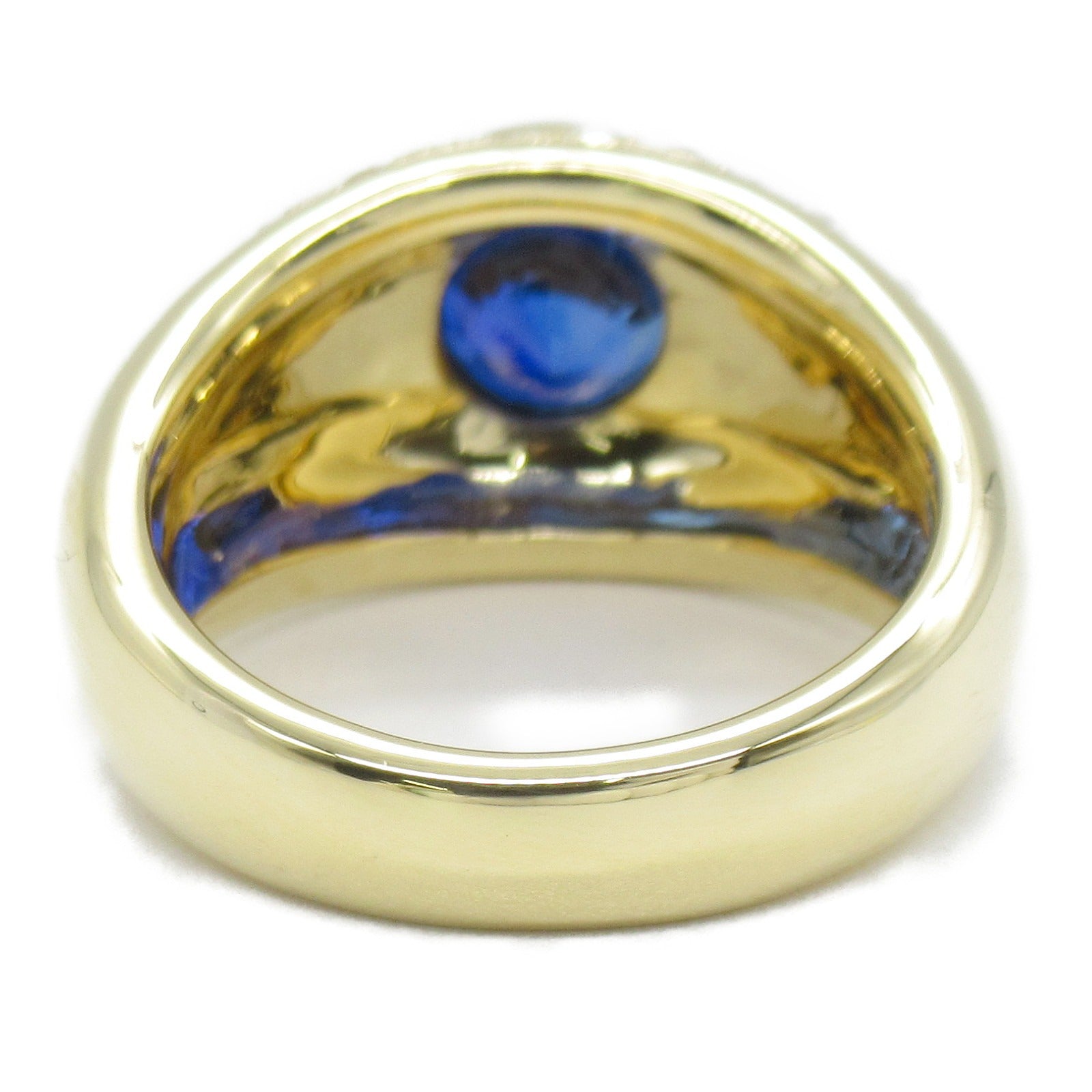 JEWELRY 【激減優惠】18K黃金Sapphire Diamond Ring 1.96ct藍寶石/1.85ct鑽石戒指US#5.75
